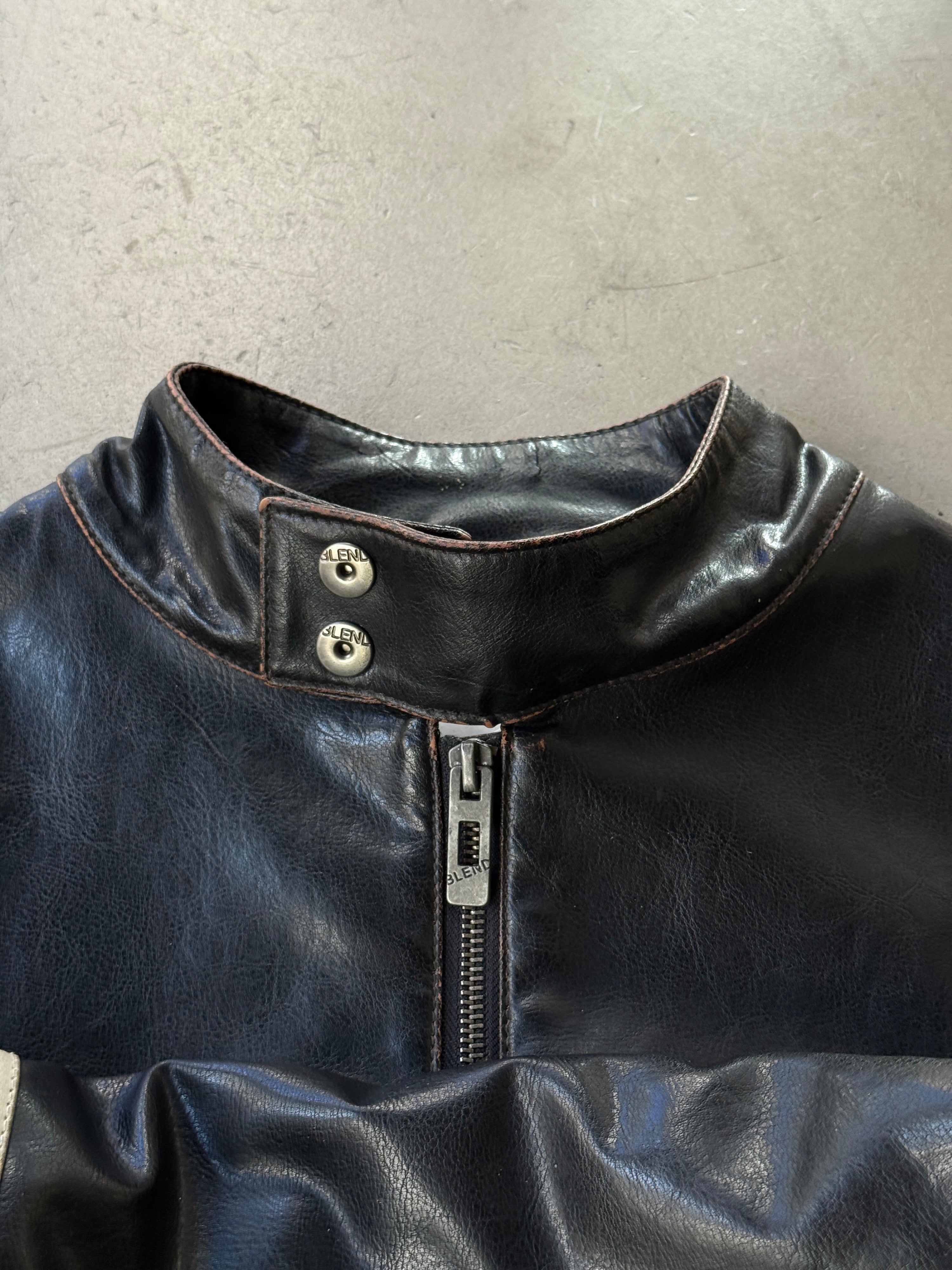 Vintage Blend of America Fake Leather Biker Jacket Black - M