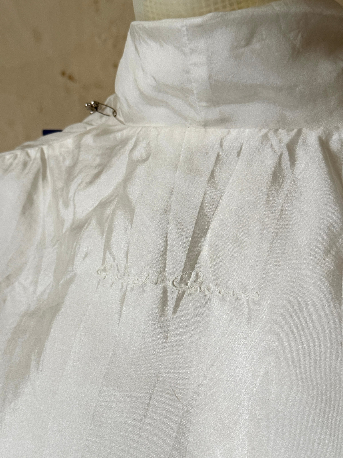 2000s Rick Owens Silk Blend Asymetrical Drape Blazer Coat White - XS