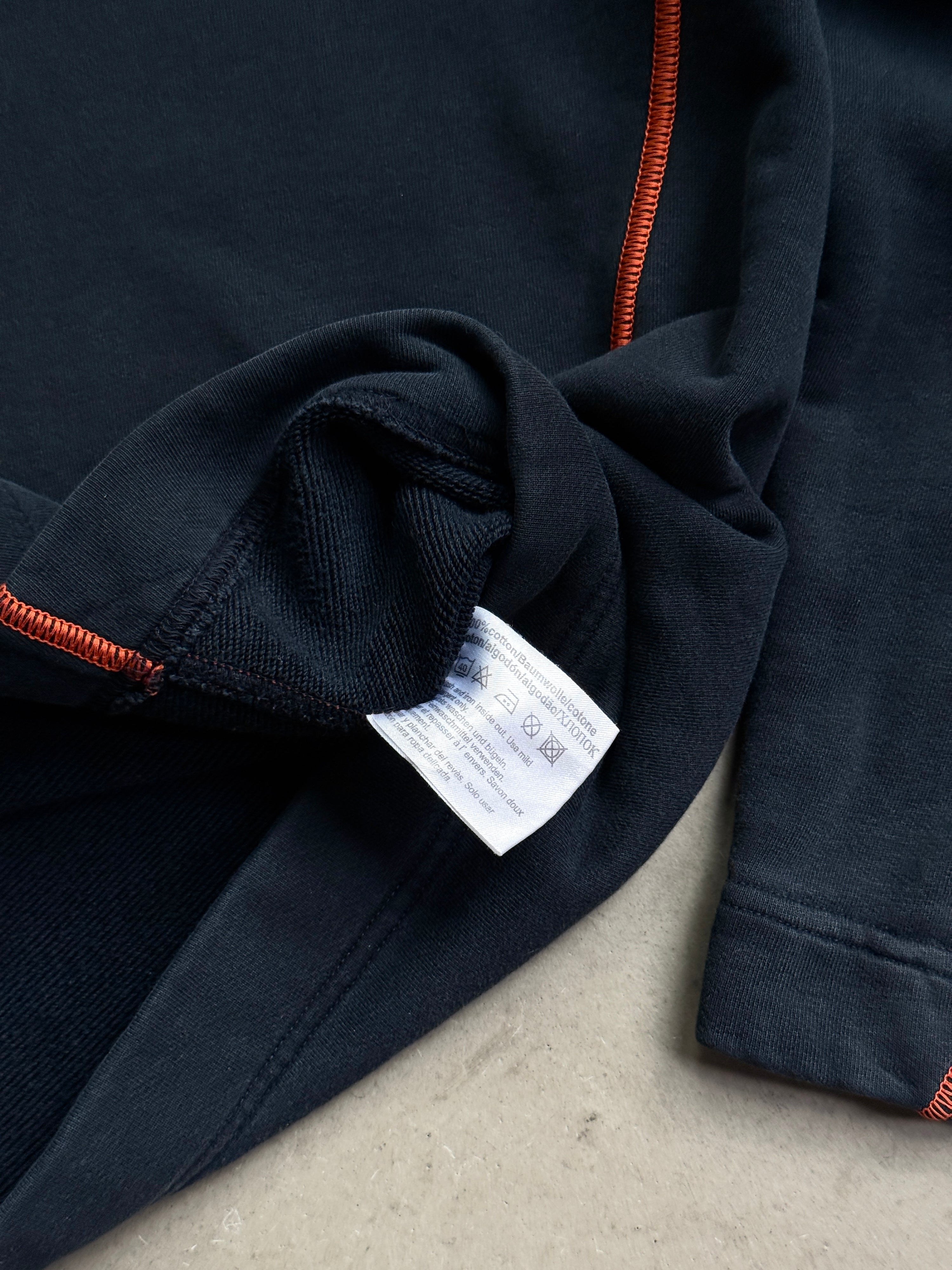 2000s Hugo Boss Orange “Technical” Contrast Stitching Sweater Navy - M