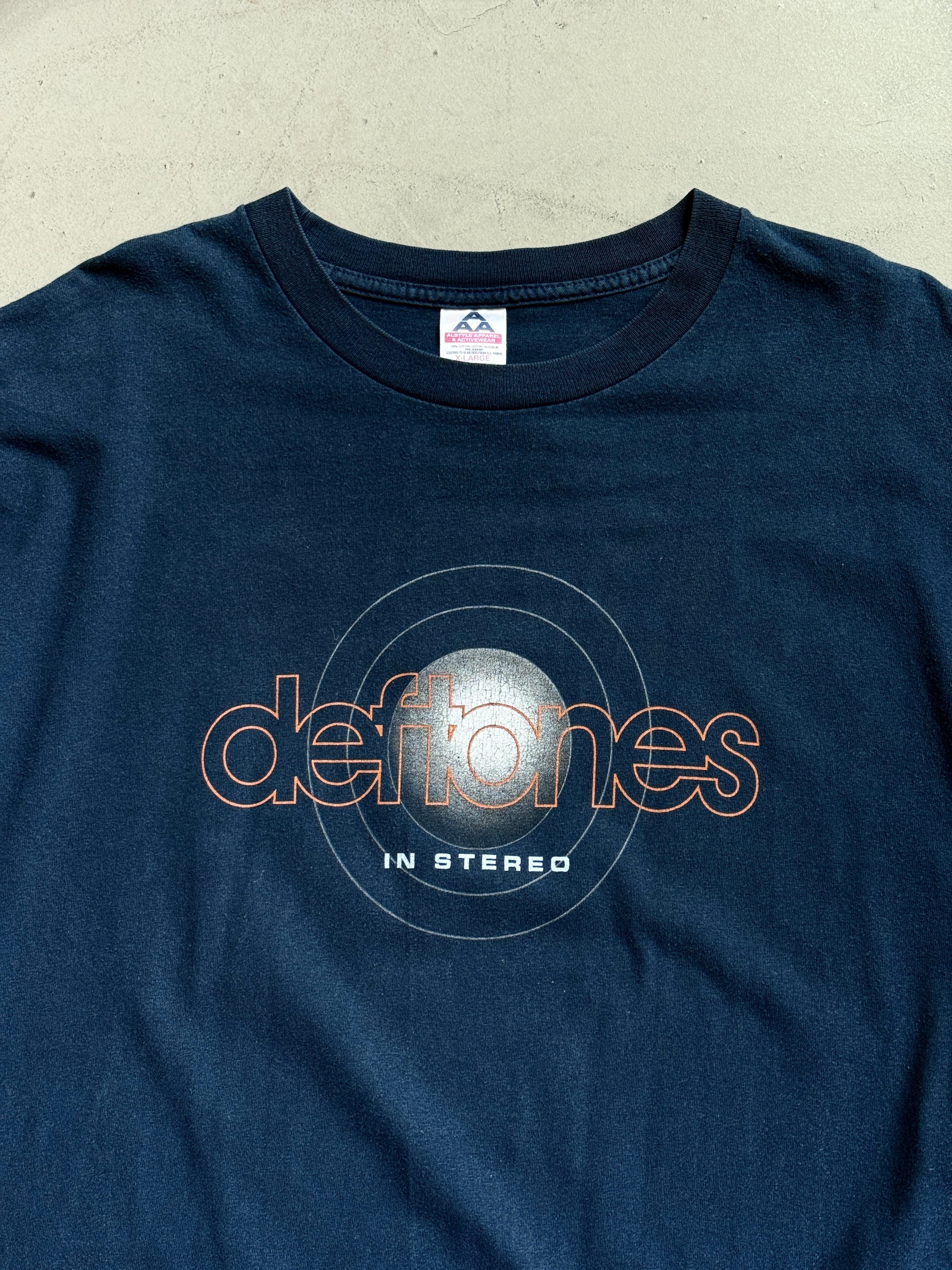 Vintage 2000s Deftones “In Stereo - White Pony” T-Shirt Navy - XL