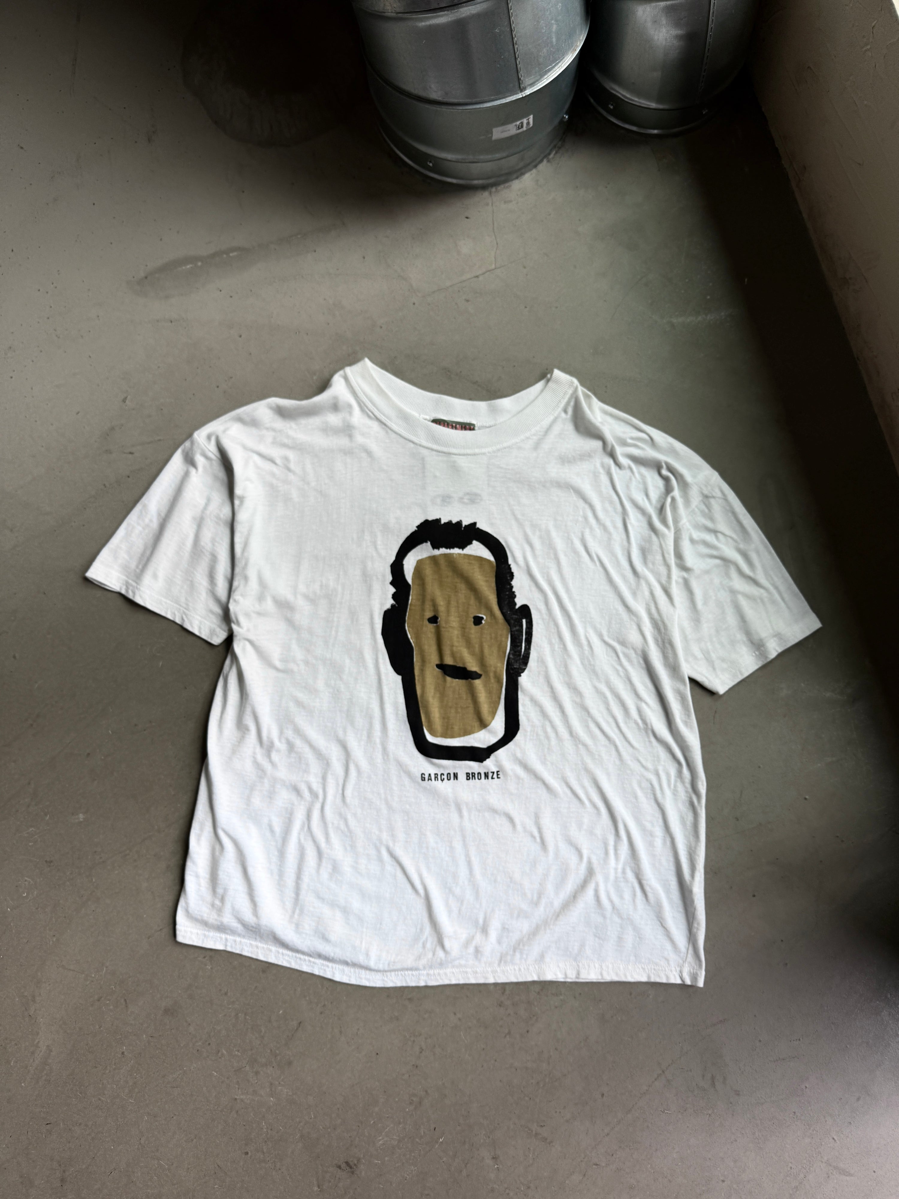 Vintage Garcon Bronze Art T-Shirt White - XL