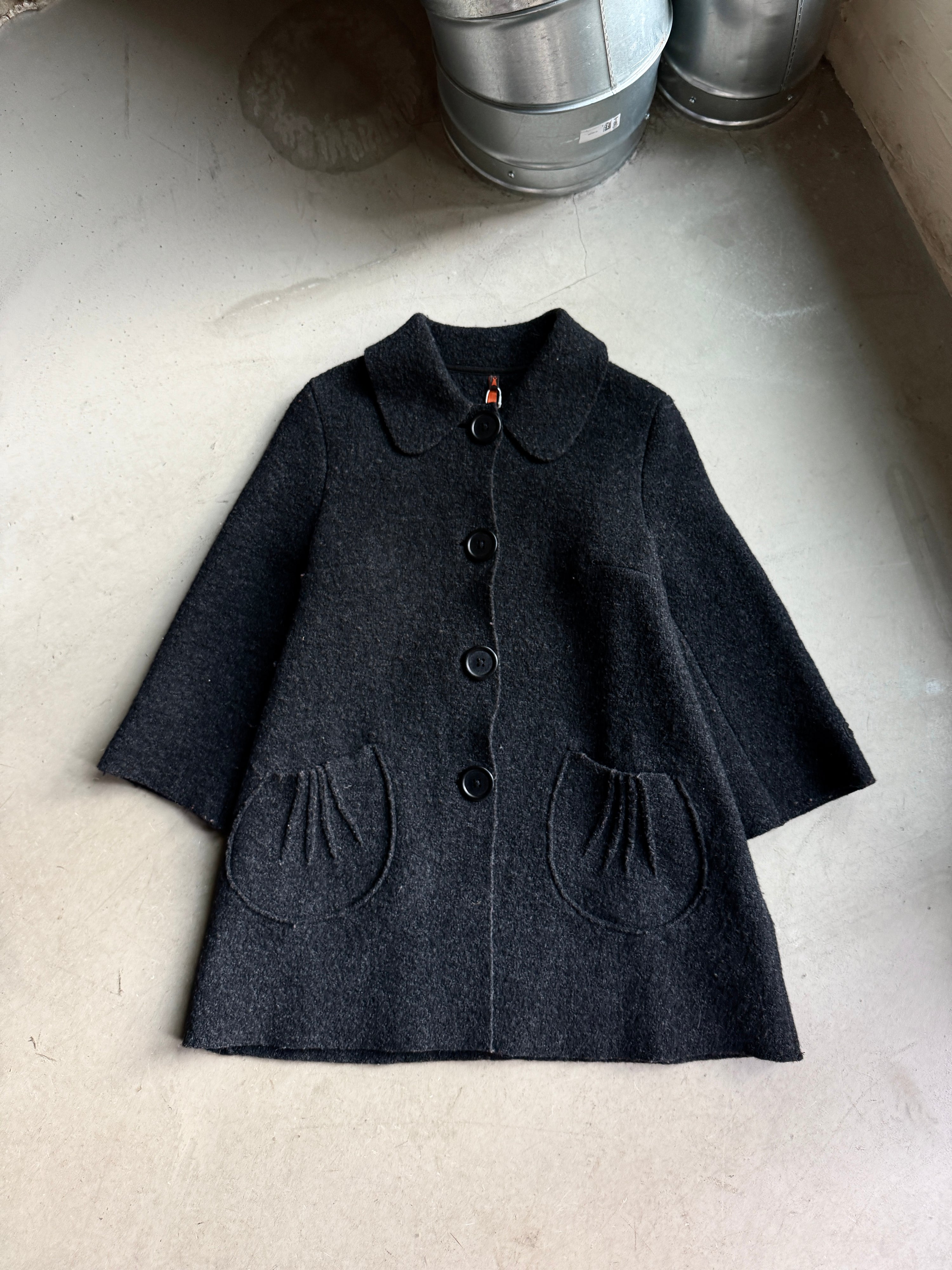 Vintage 2000s Cop Copine Big Button Wool Coat Black - S