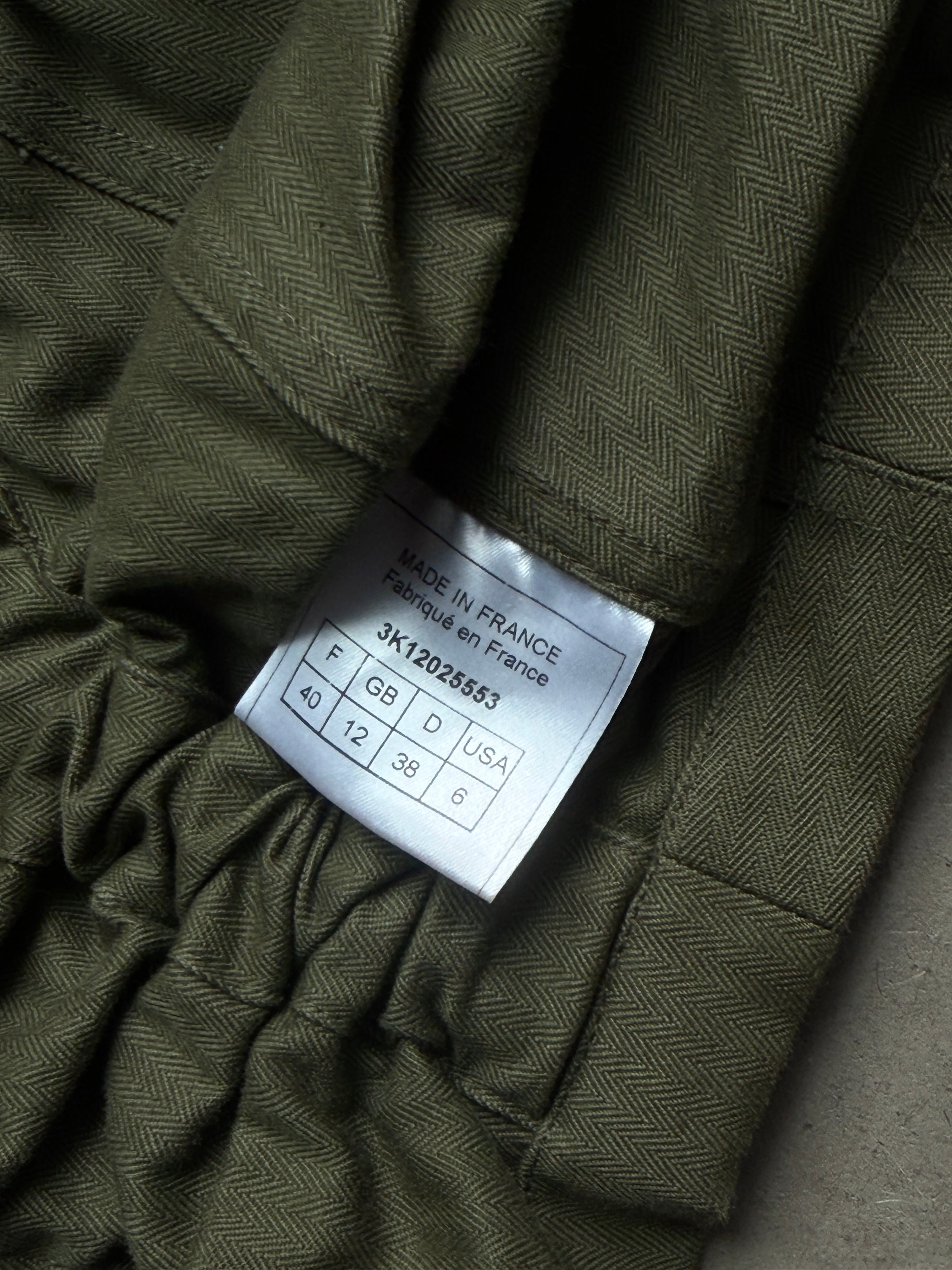 2000s John Galliano Snatched Ruched Button Jacket Khaki - XS