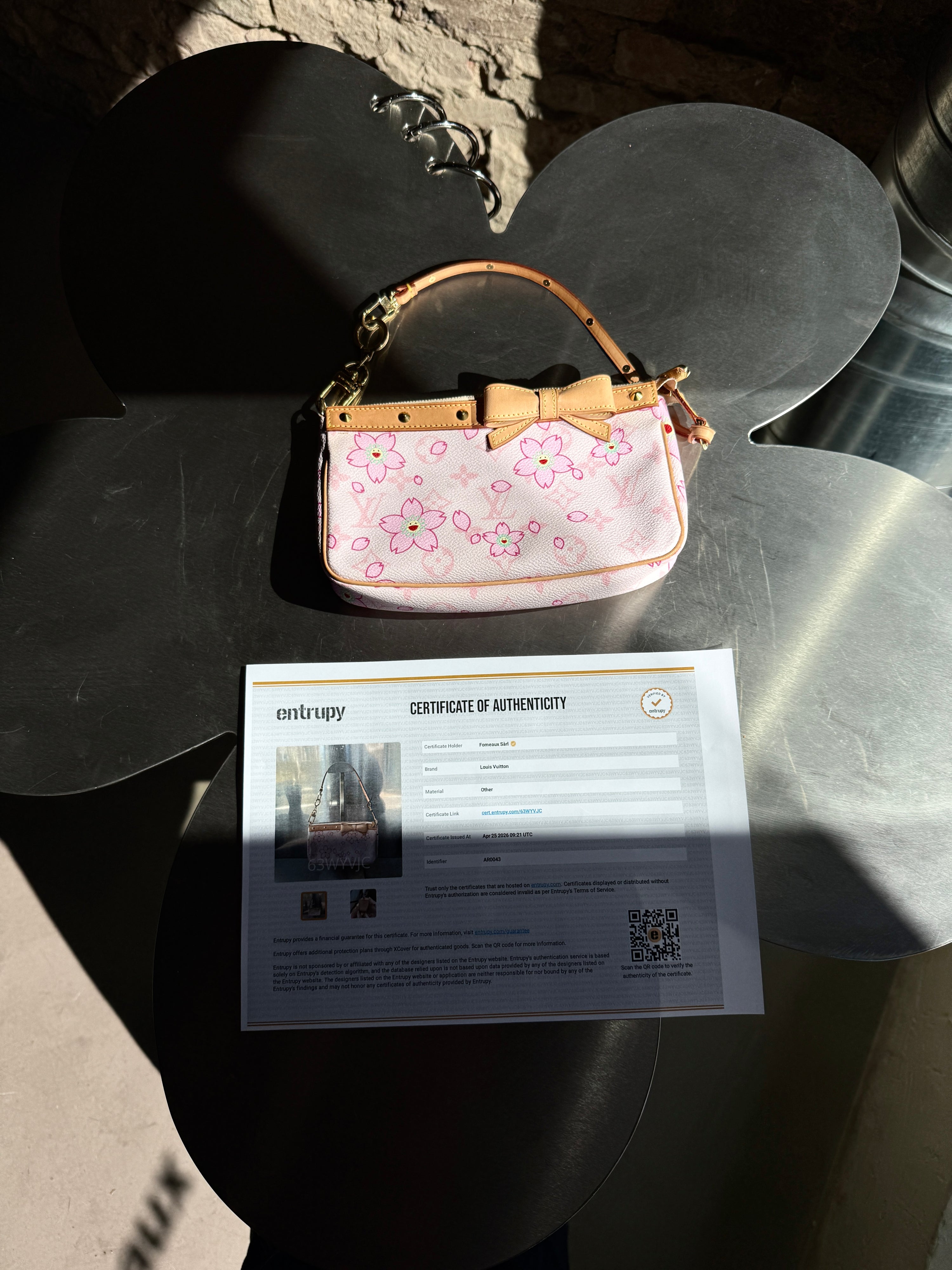 Vintage 2003 Louis Vuitton x Murakami Sakura Cherry Blossoms Pochette Handbag