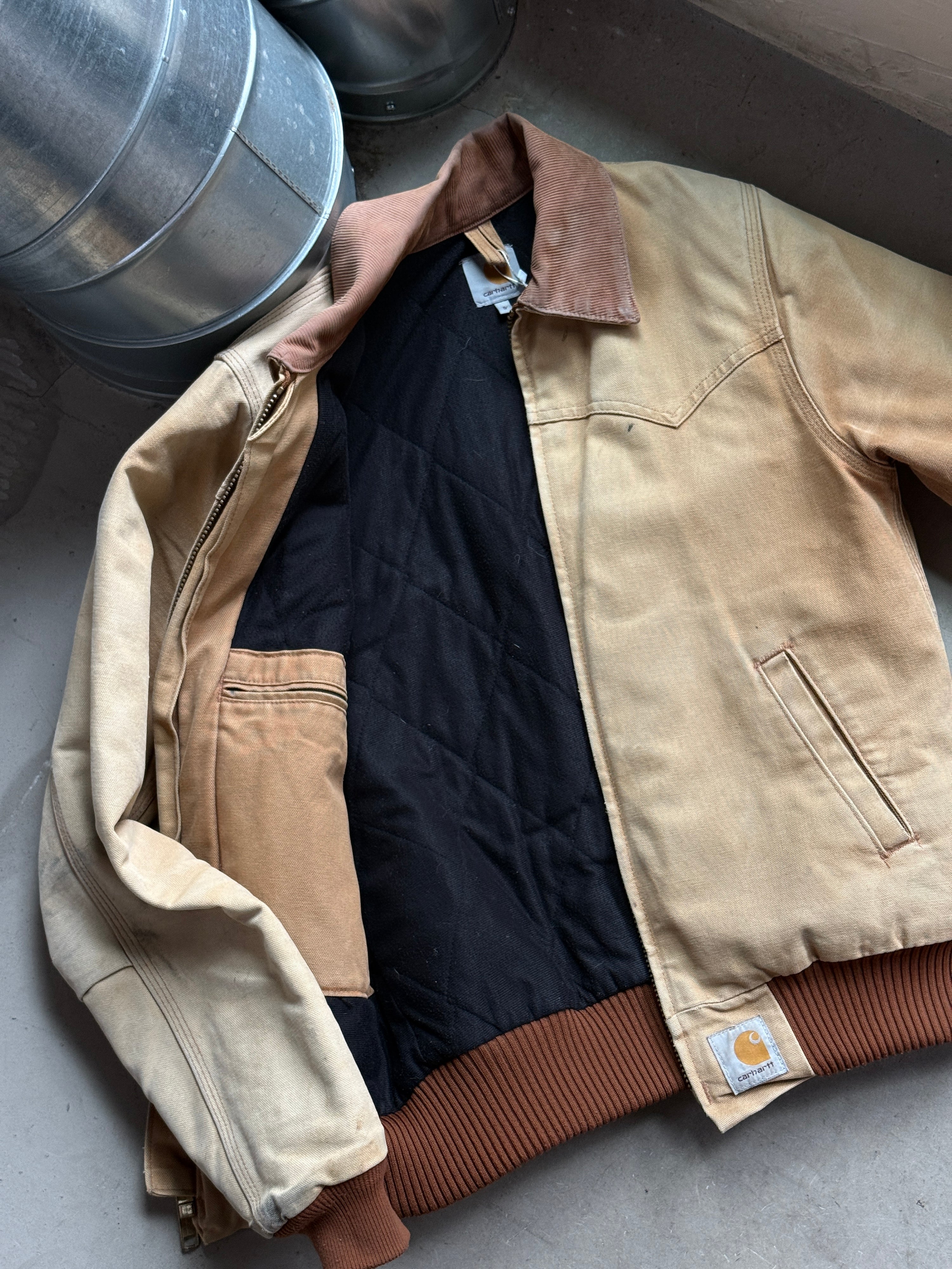 Vintage 2000s Trashed Carhartt Santa Fe Jacket Beige - S