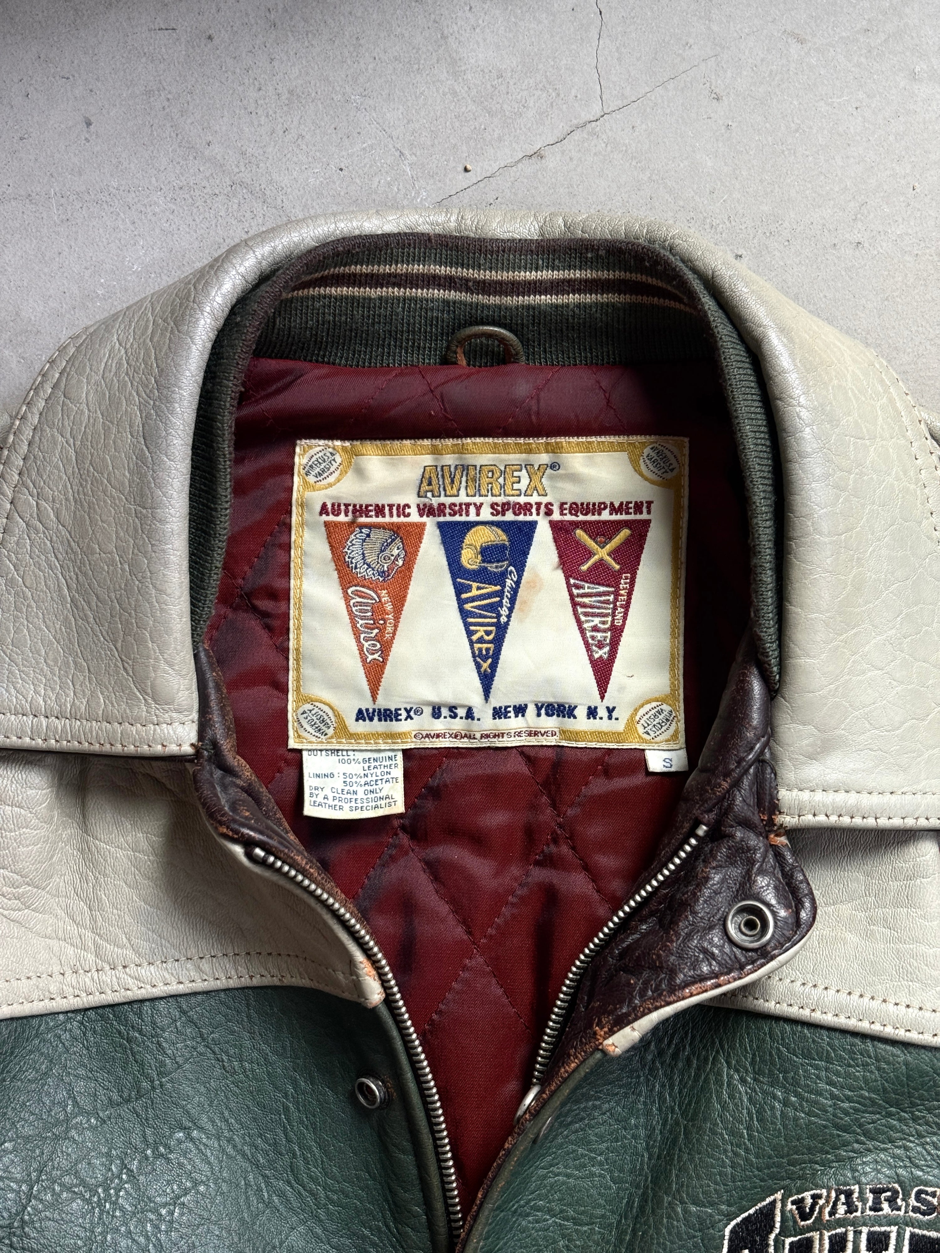 Vintage Avirex “Northwest Wild Bears” Varsity Leather Jacket M