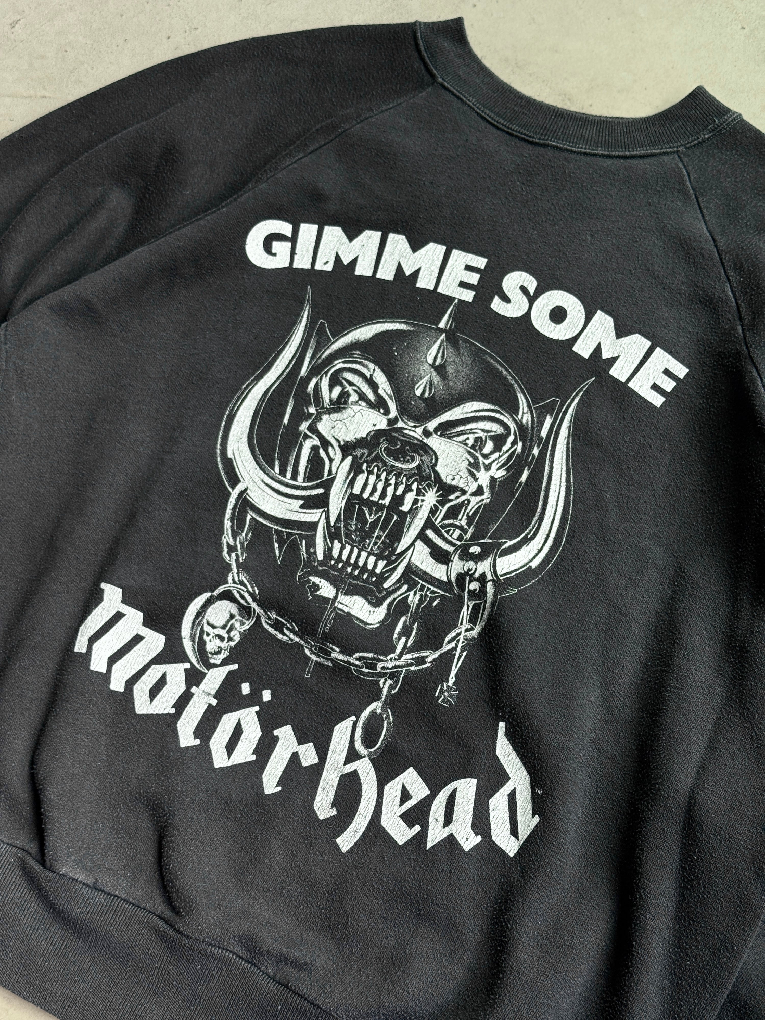 Vintage 1980/90s “Gimme Some” Mötörhead Faded Sweatshirt Black - L