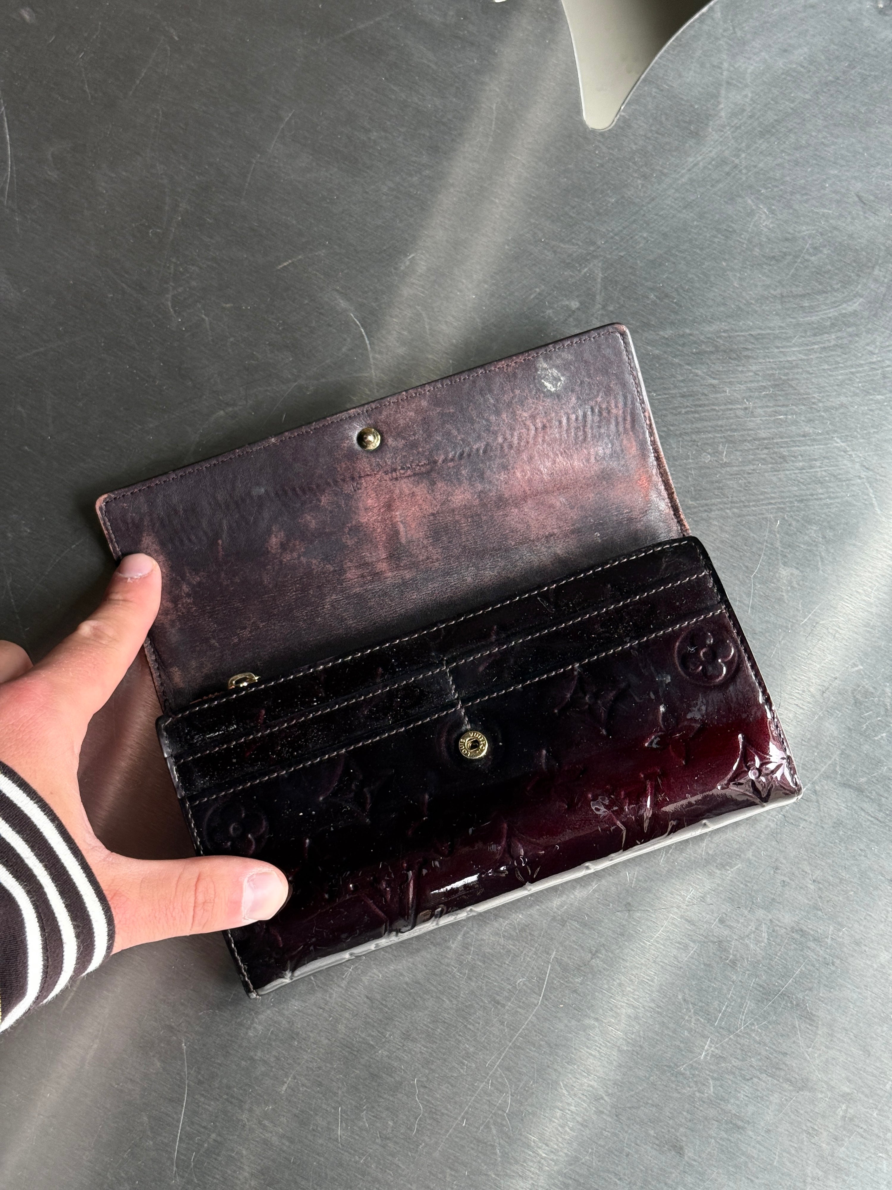 Vintage Louis Vuitton Sarah Vernis Wallet Burgundy