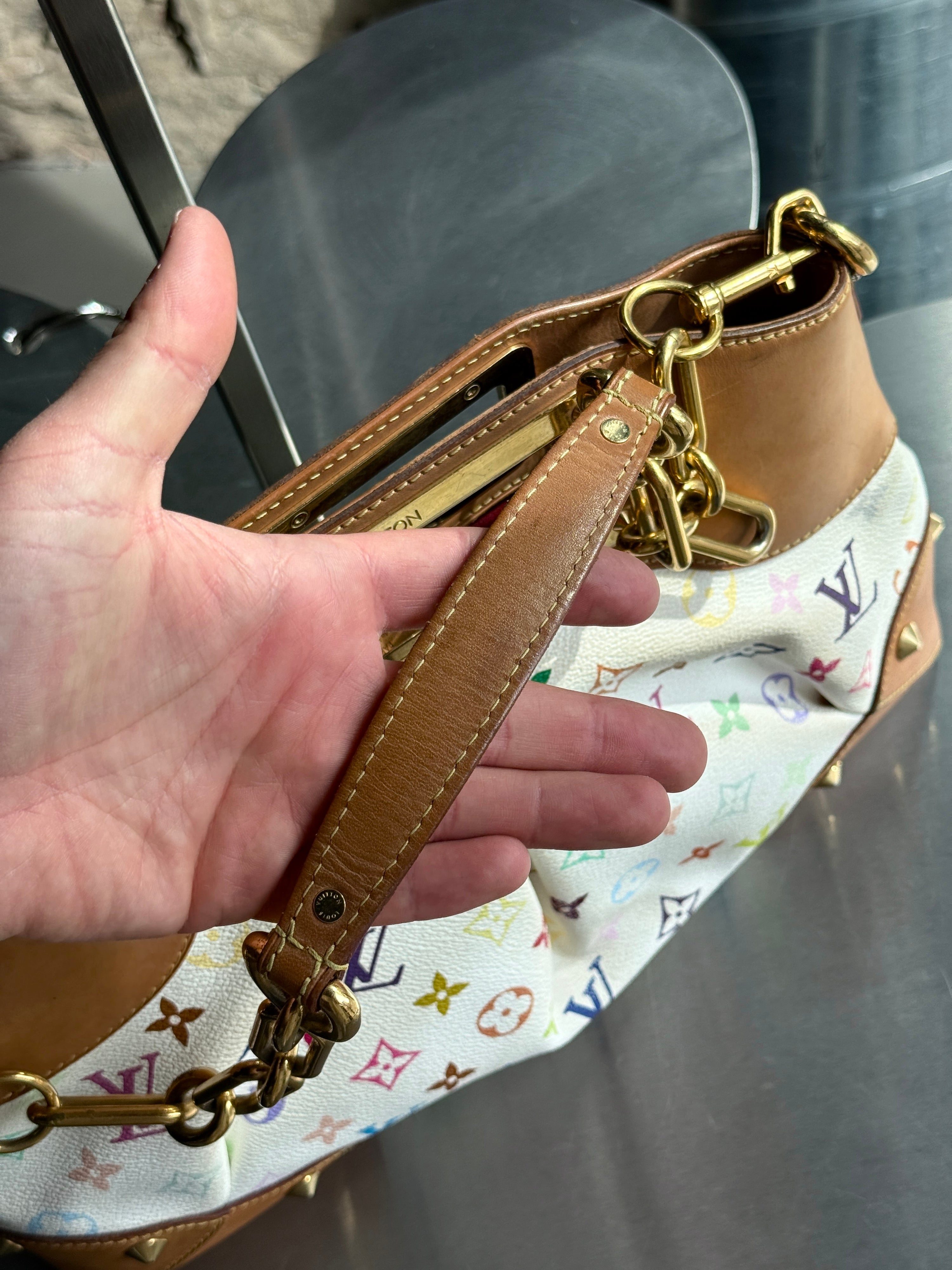 2011 Louis Vuitton Multicolor Monogram Judy GM Bag White (TR3191)