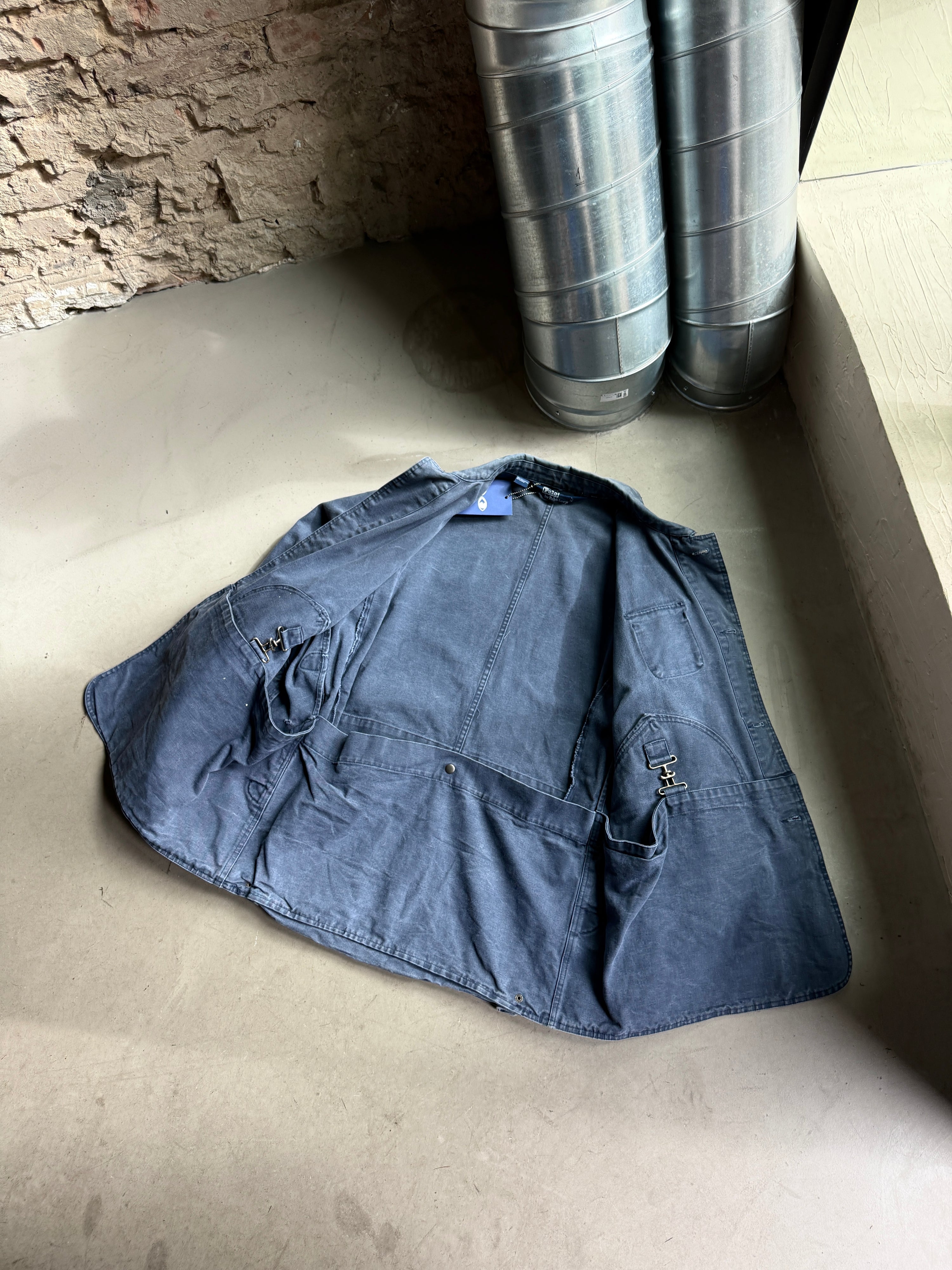 Vintage 1990s Faded Ralph Lauren Barn Chore Coat Blue - XXL