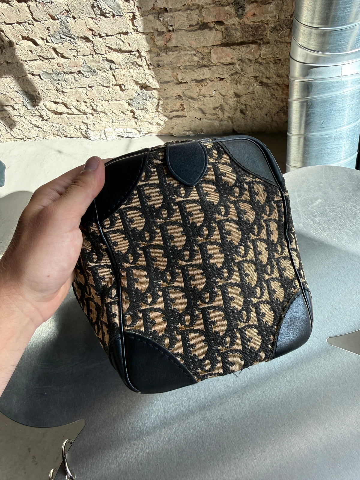 Vintage Dior Trotter Boston Bag Navy