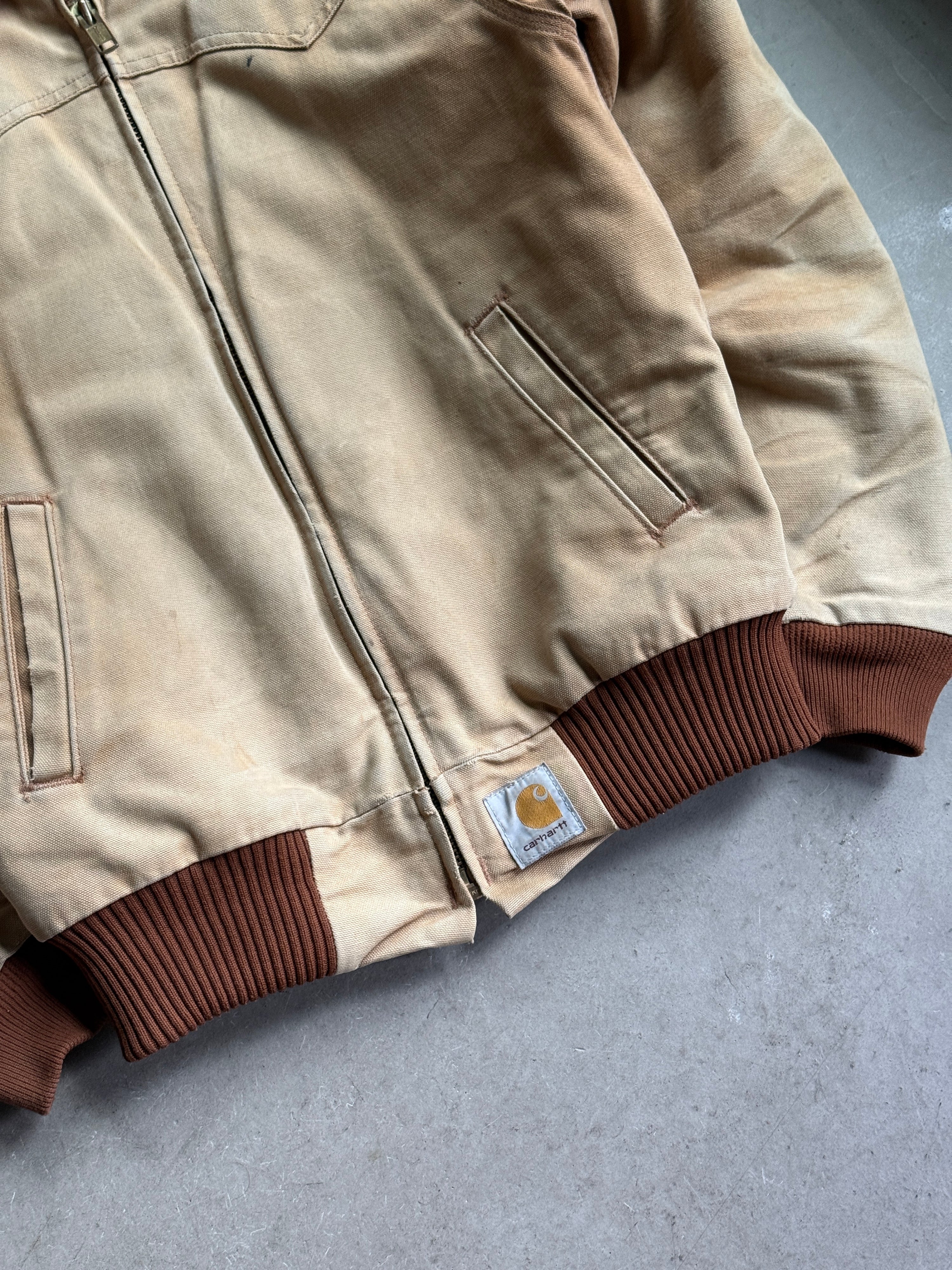 Vintage 2000s Trashed Carhartt Santa Fe Jacket Beige - S