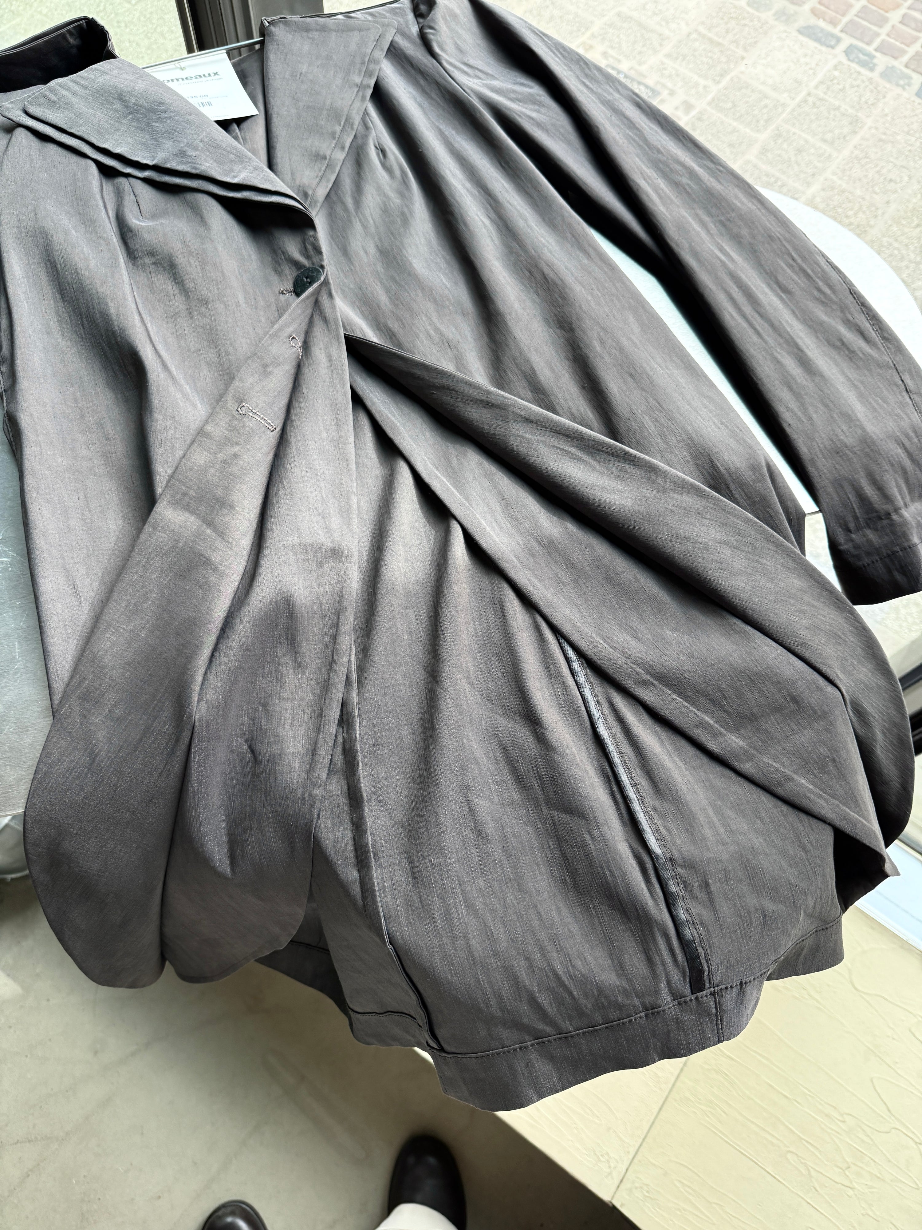 Vintage 2000s Sarah Pacini “Double Layered” Long Blazer Grey - S