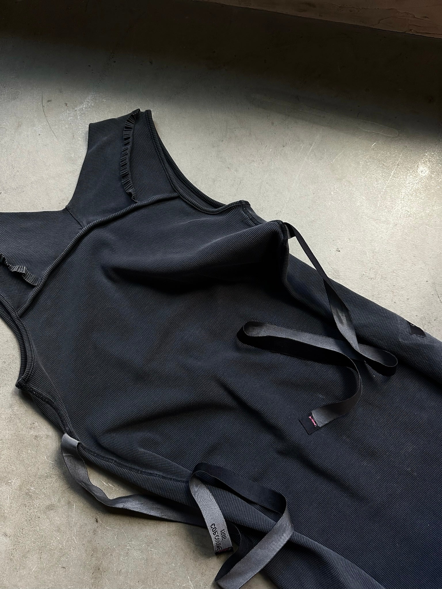 Vintage Cop Copine Deconstructed Vest Dress Black - XS