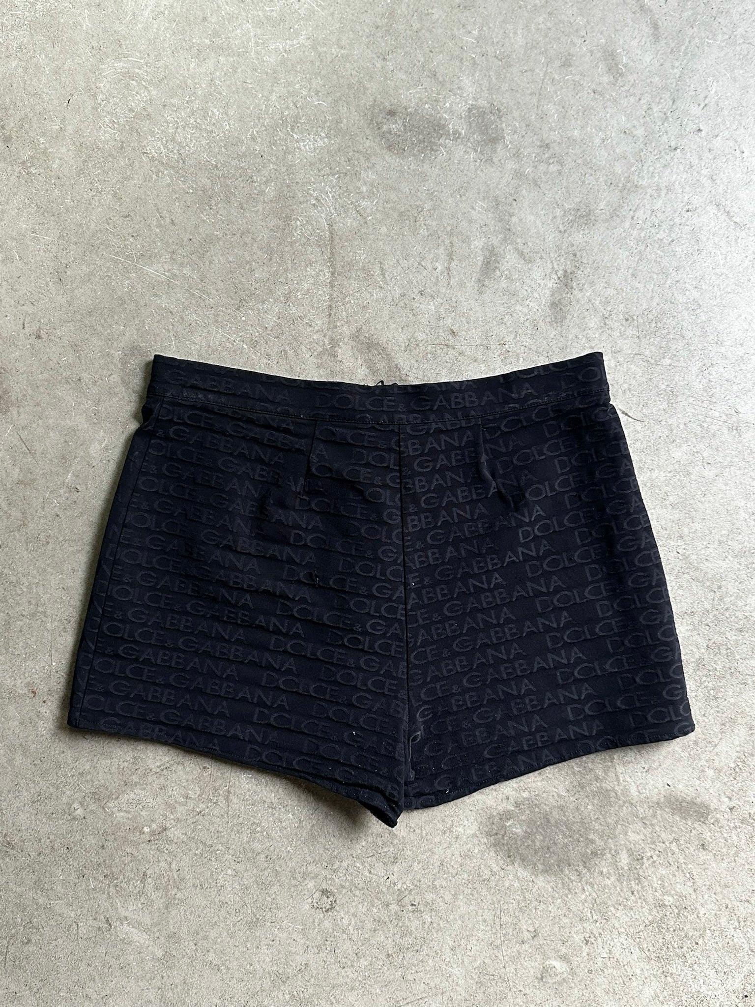 Vintage Dolce & Gabbana Mare Monogram Mini Shorts Black - S