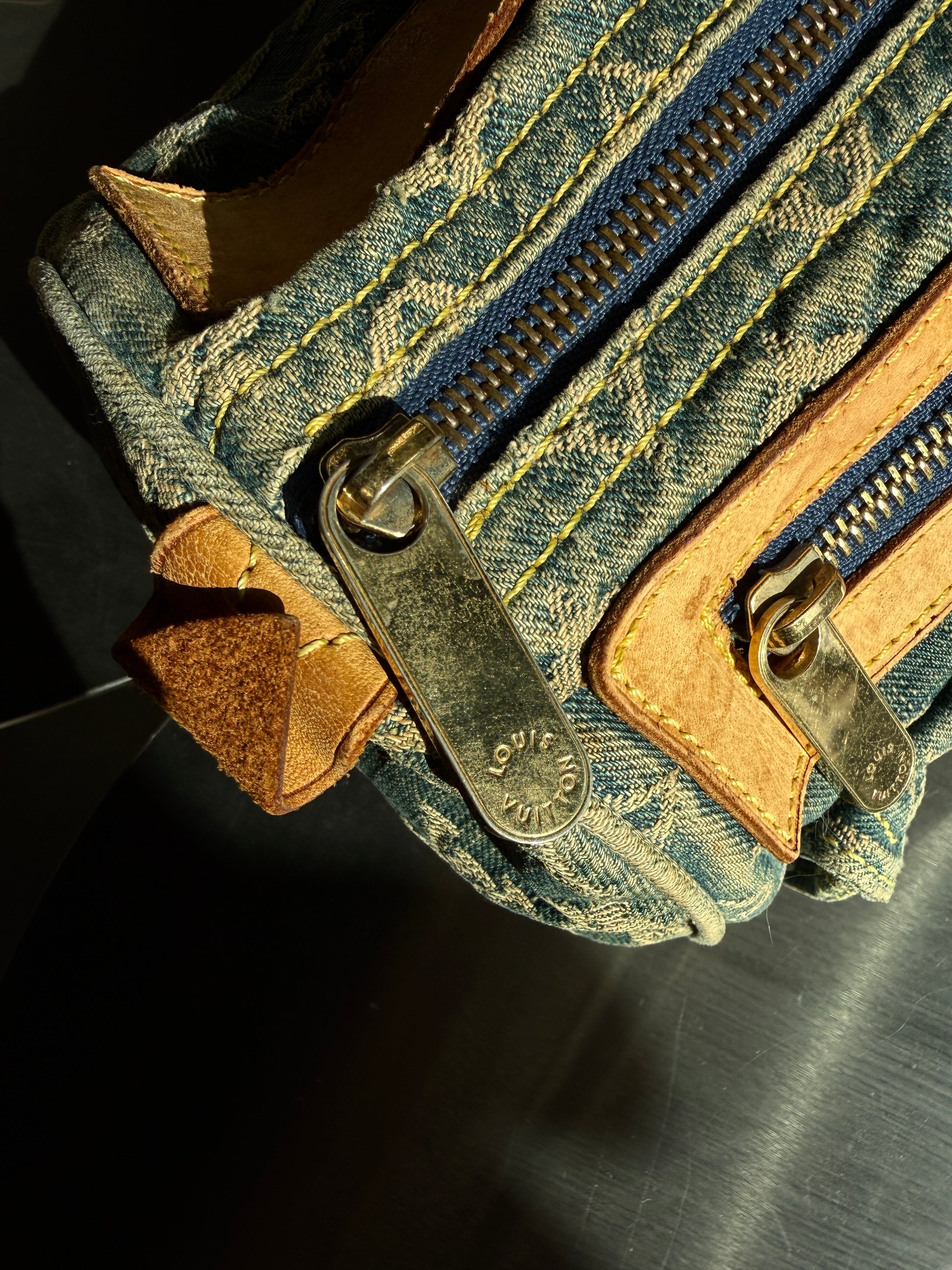 Vintage 2005 Louis Vuitton Denim Speedy Bag Blue (SP0095)