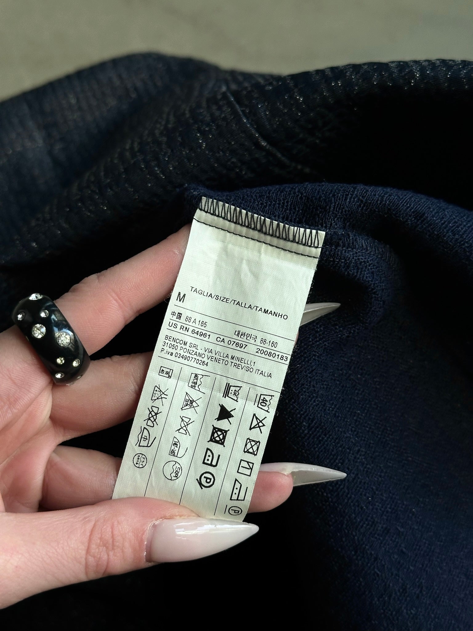 2000s Sisley Shiny Cutout Top Navy - S