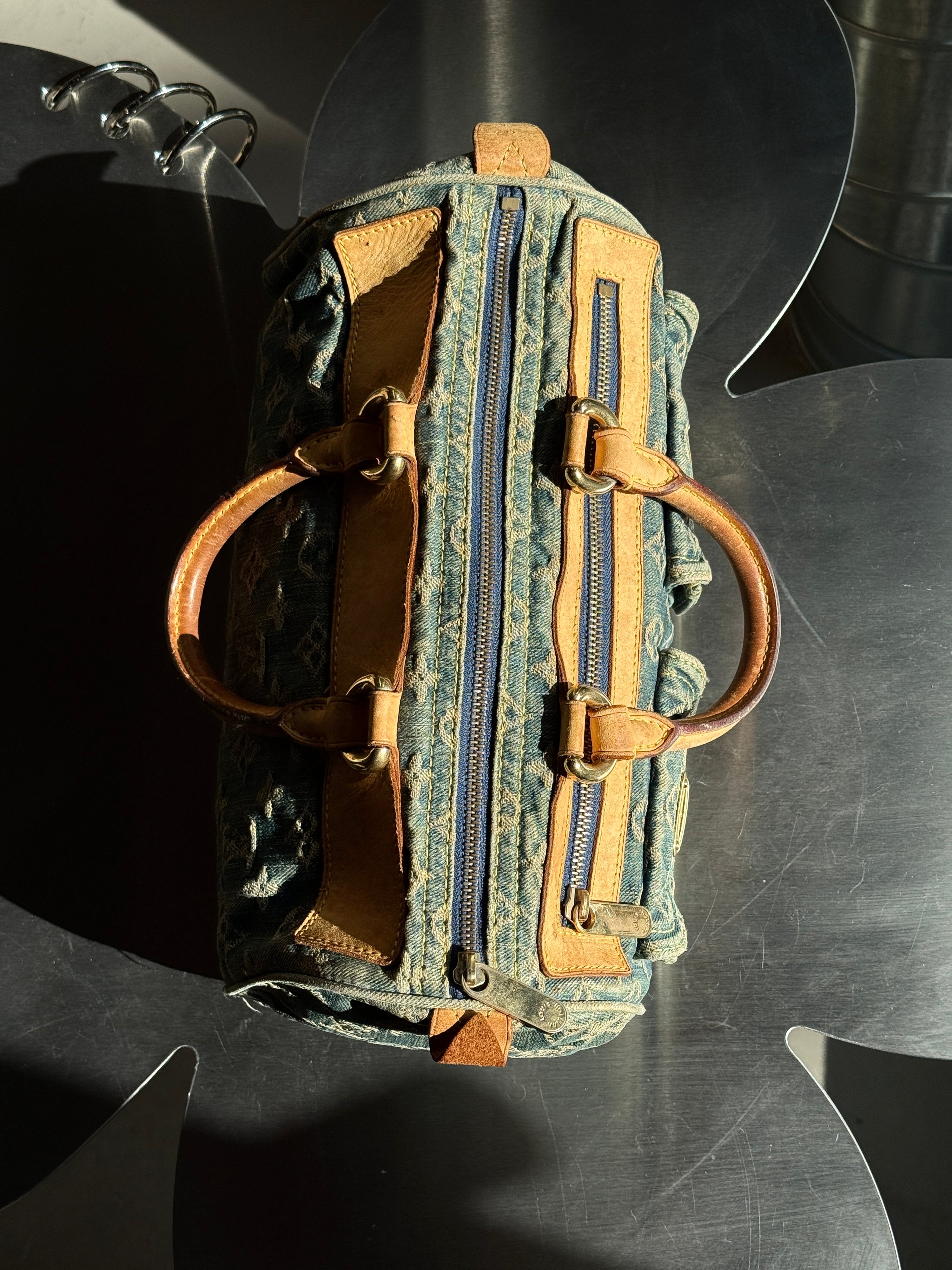 Vintage 2005 Louis Vuitton Denim Speedy Bag Blue (SP0095)