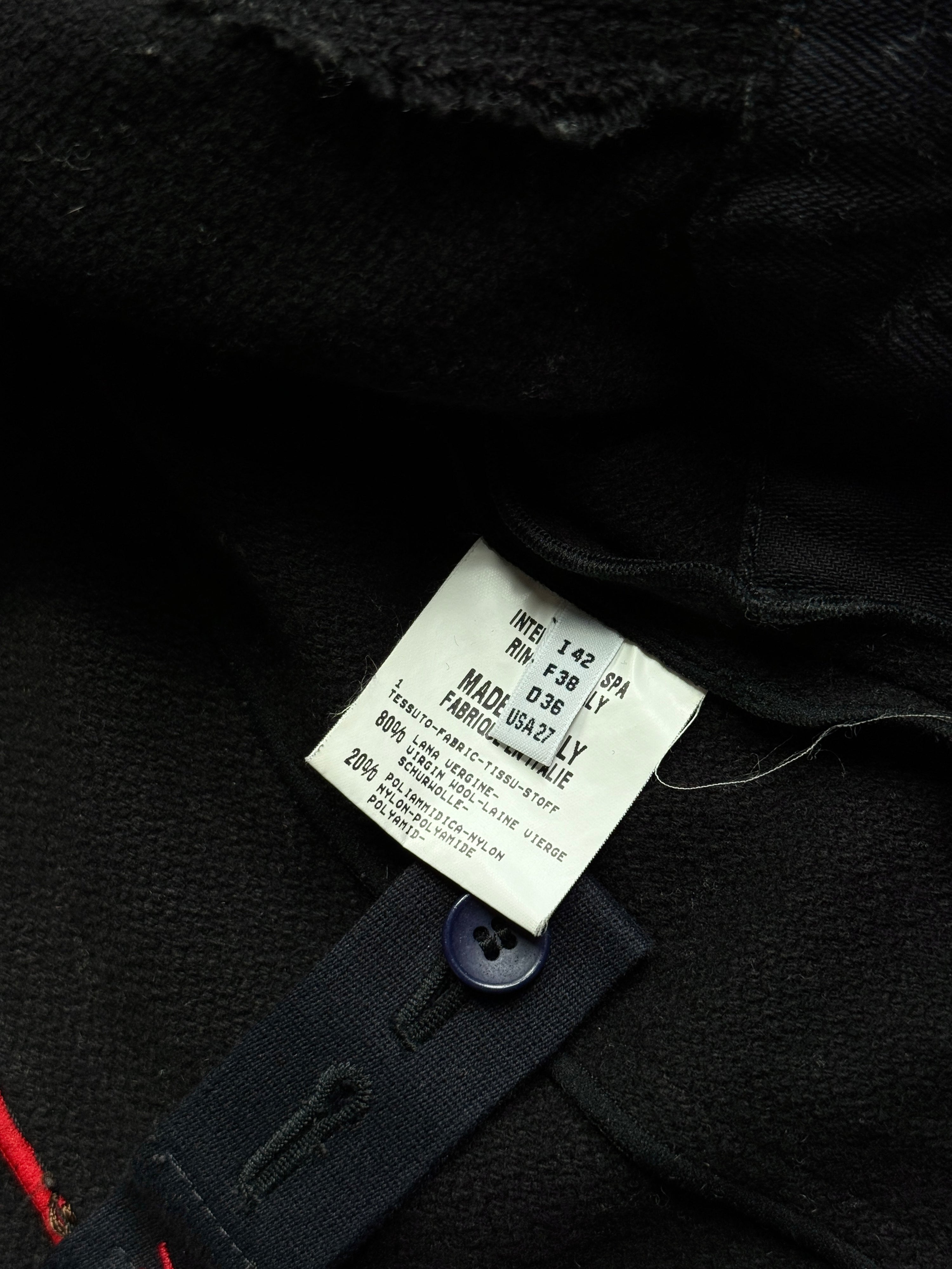 2000s Marithé + François Girbaud Asymmetrical Buttoned Black Officer Jacket - S