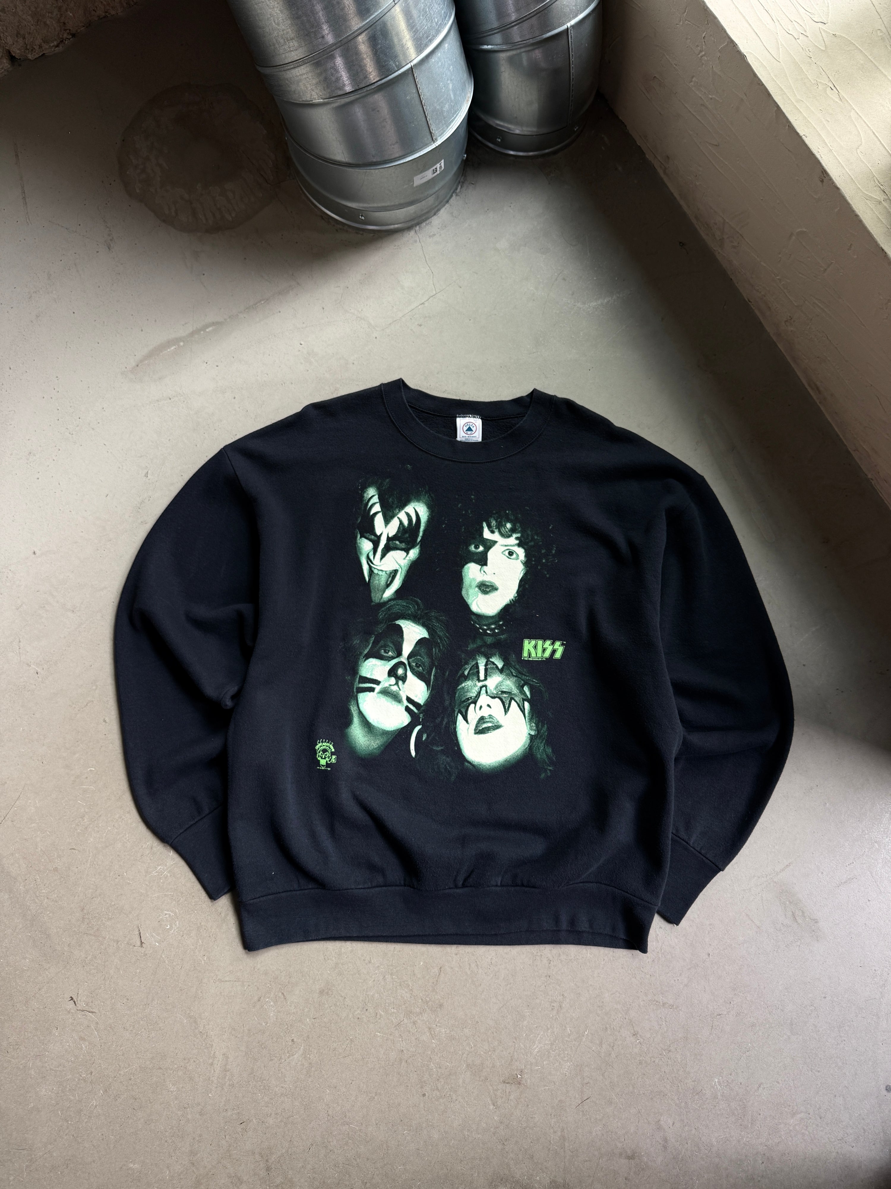 1998 Kiss "Glow in the Dark" Band Sweater Black - XL