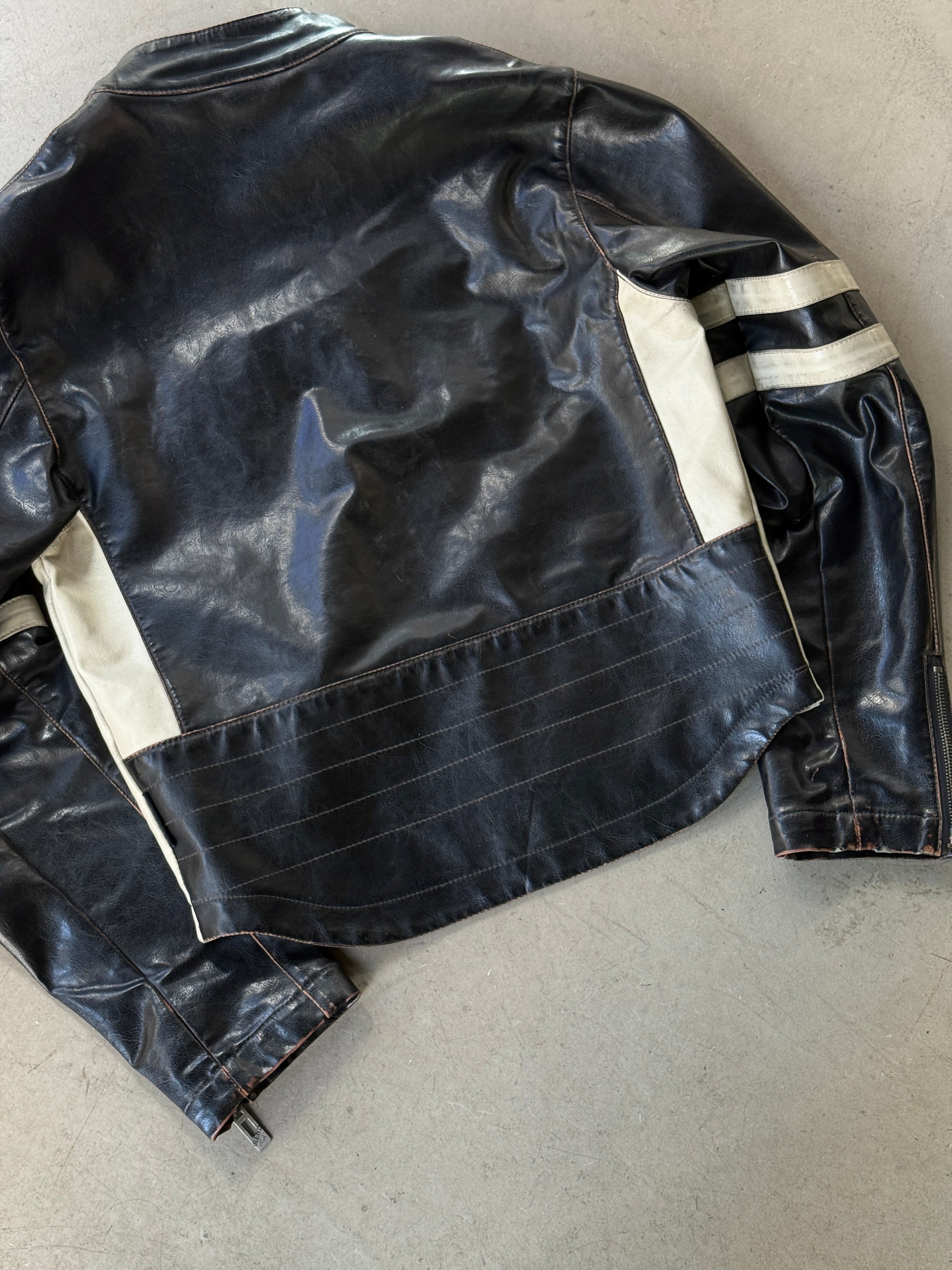 Vintage Blend of America Fake Leather Biker Jacket Black - M