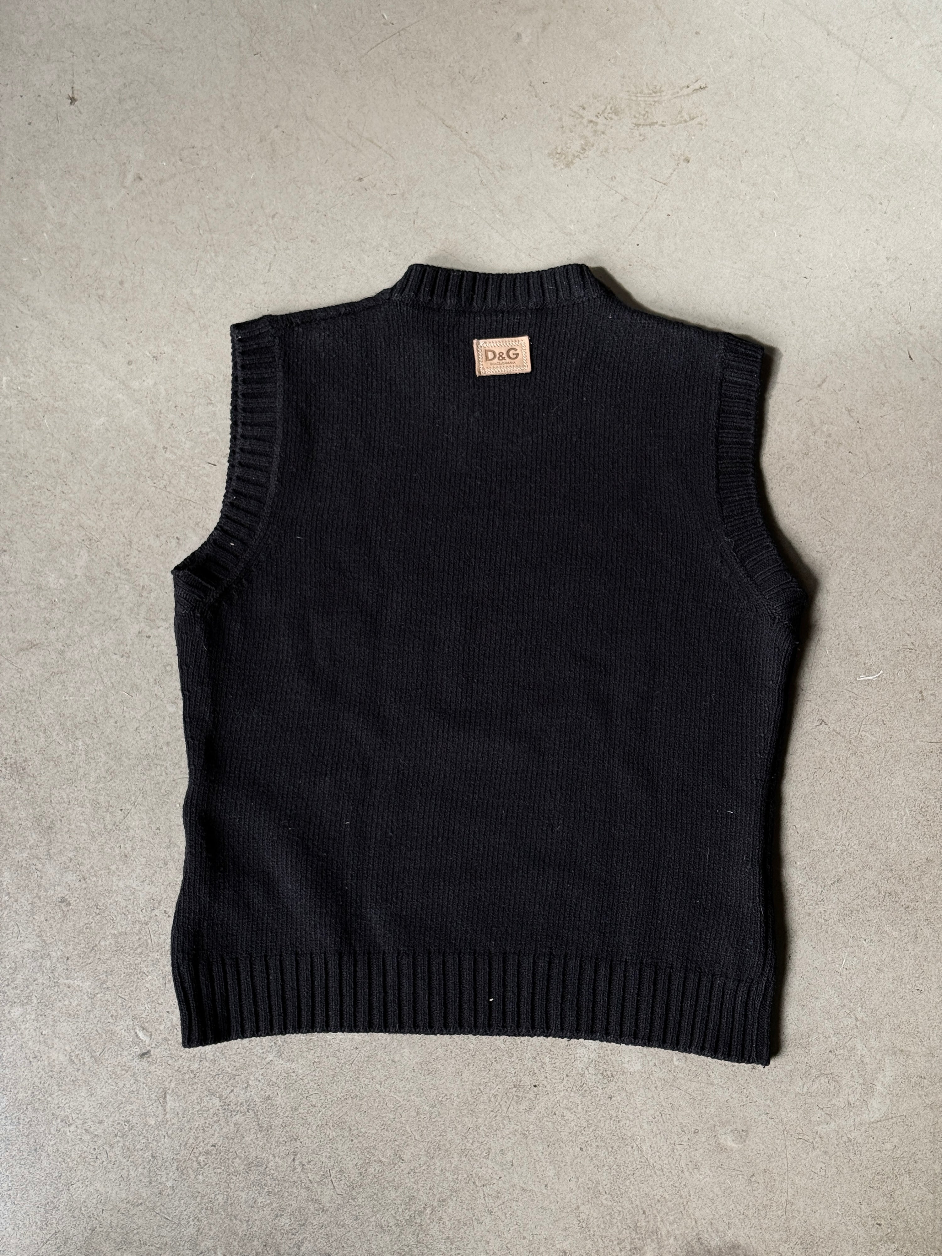 Vintage Dolce & Gabbana Wool Sweater Vest Black - S
