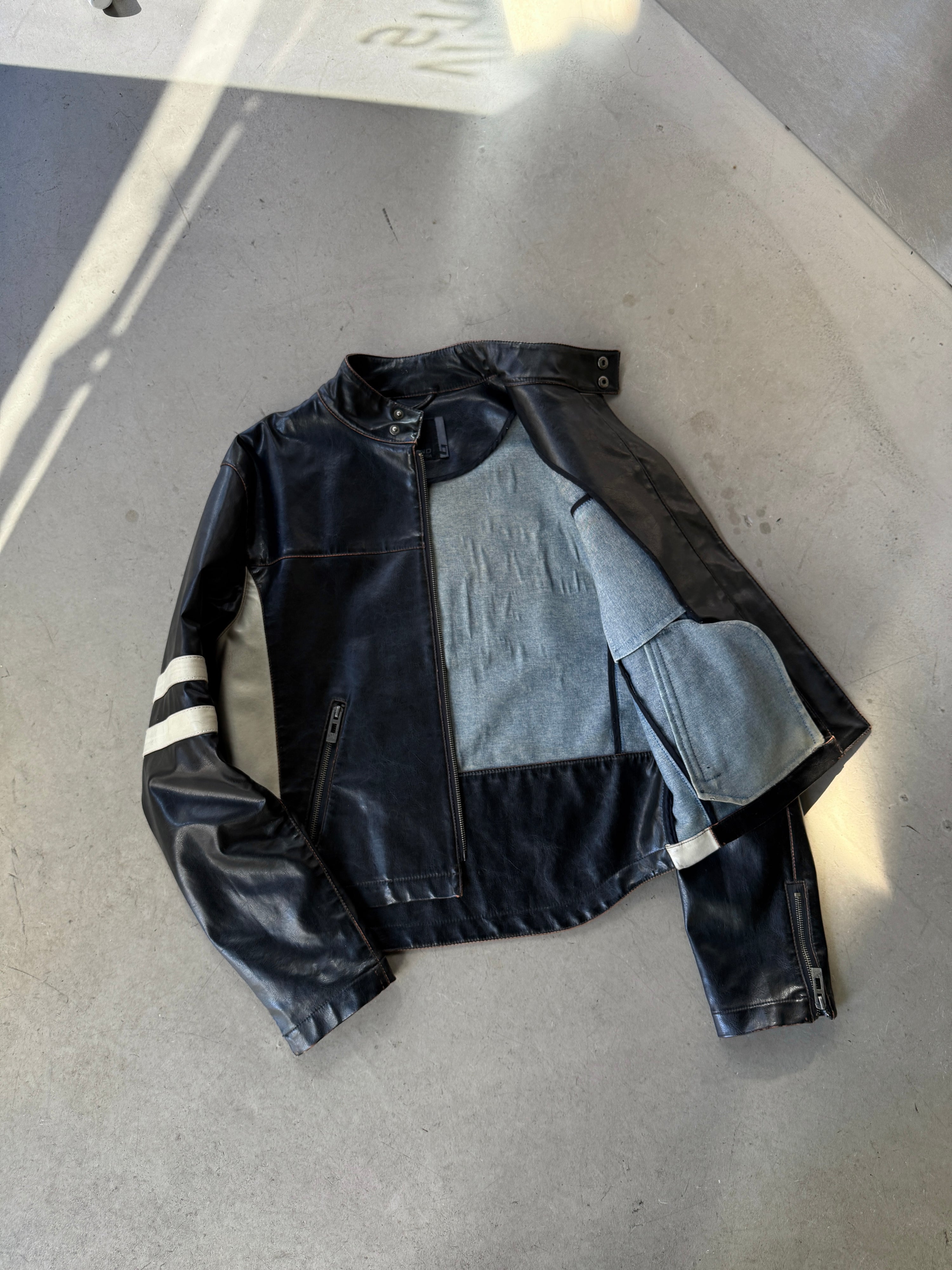 Vintage Blend of America Fake Leather Biker Jacket Black - M