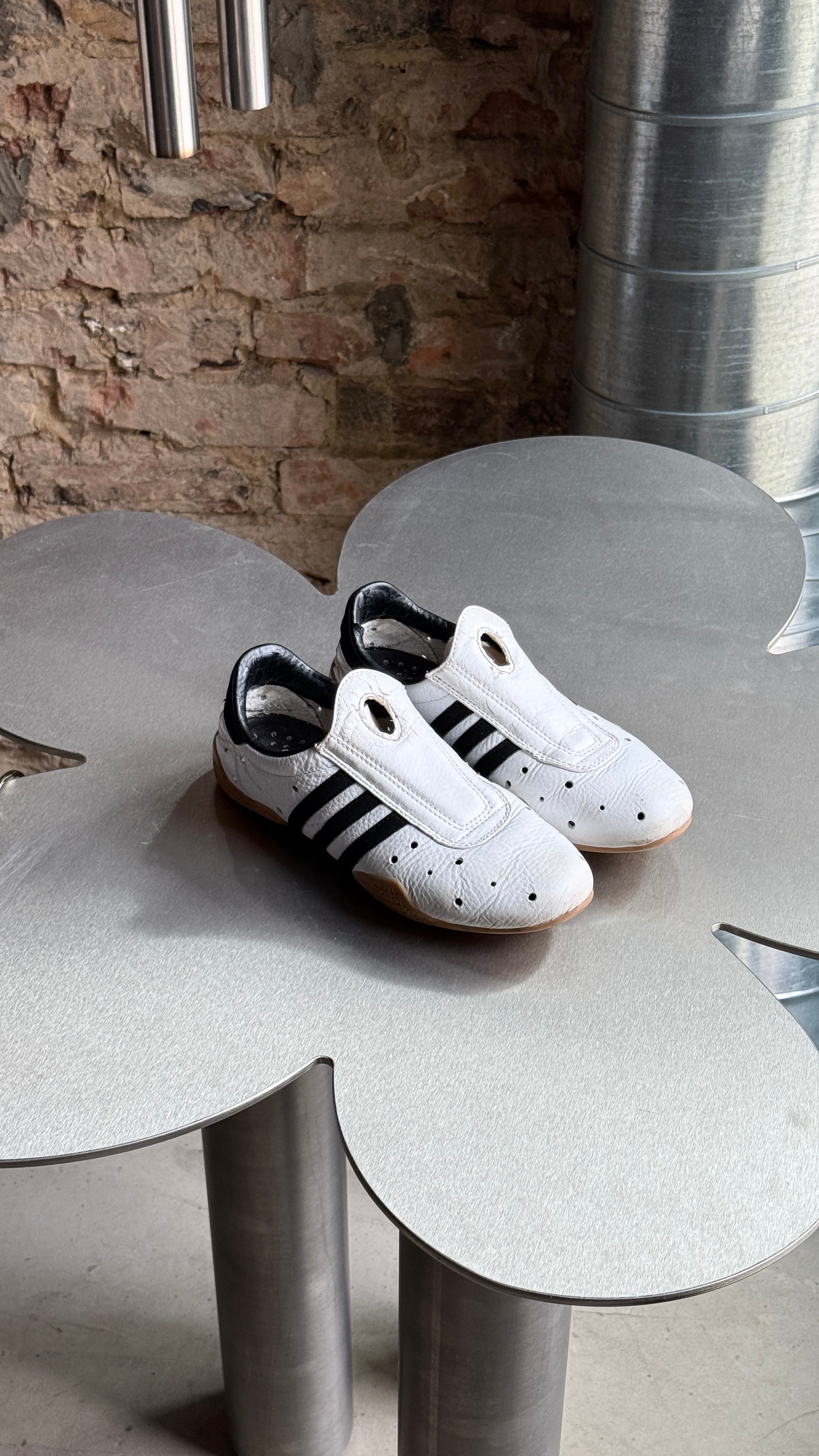 Vintage 2001 Adidas Mei Leather Slip On Sneakers White - EU 37.5