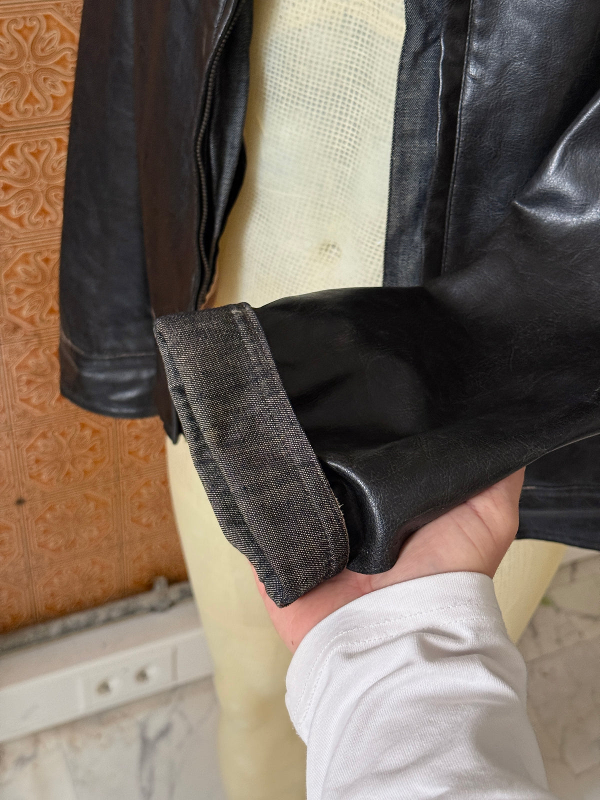 Vintage 2000s Gianfranco Ferré Black Faux Leather Jacket - M