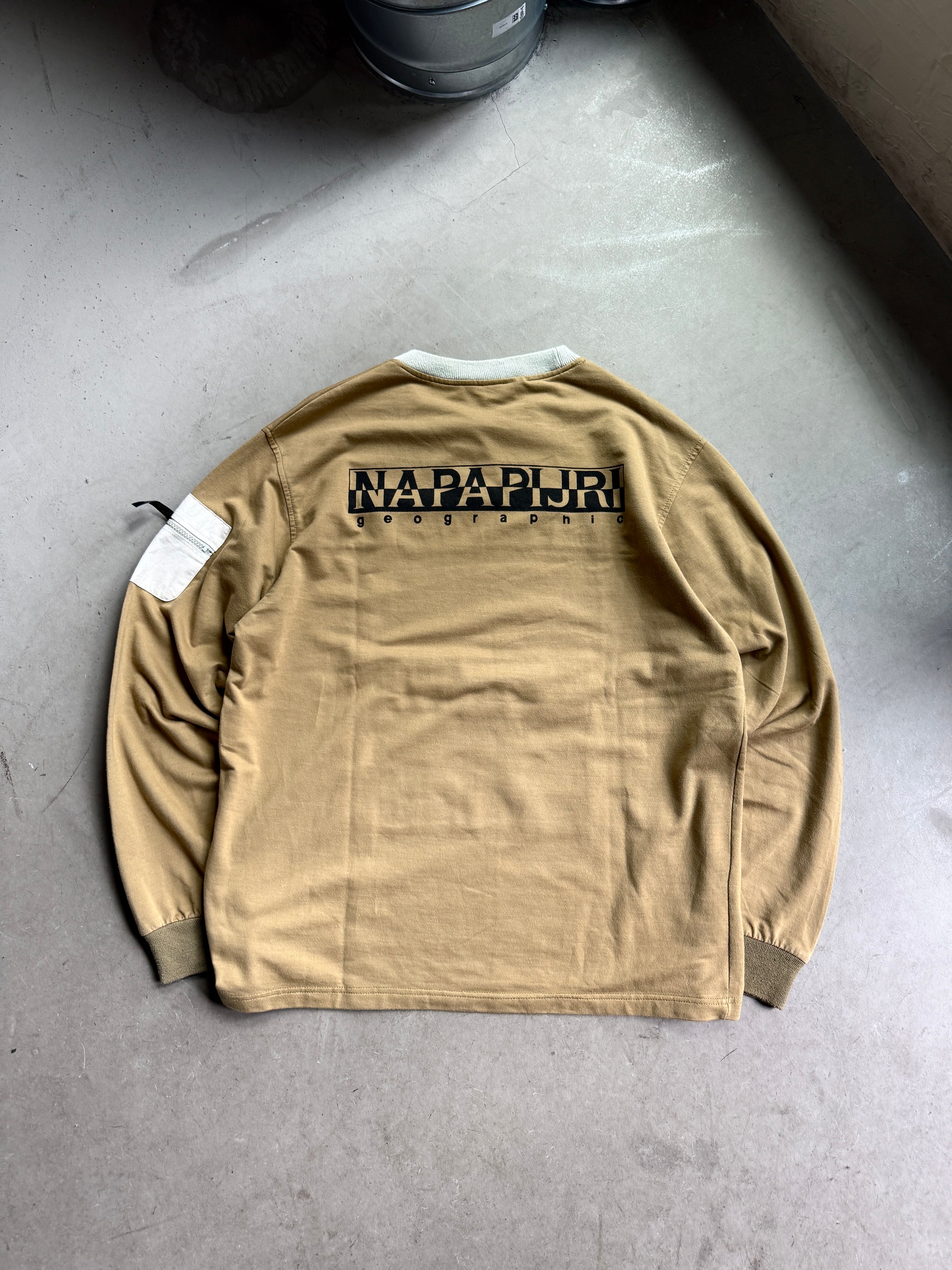 2000s Napapijri Multipocket Longlseeve Khaki - XL