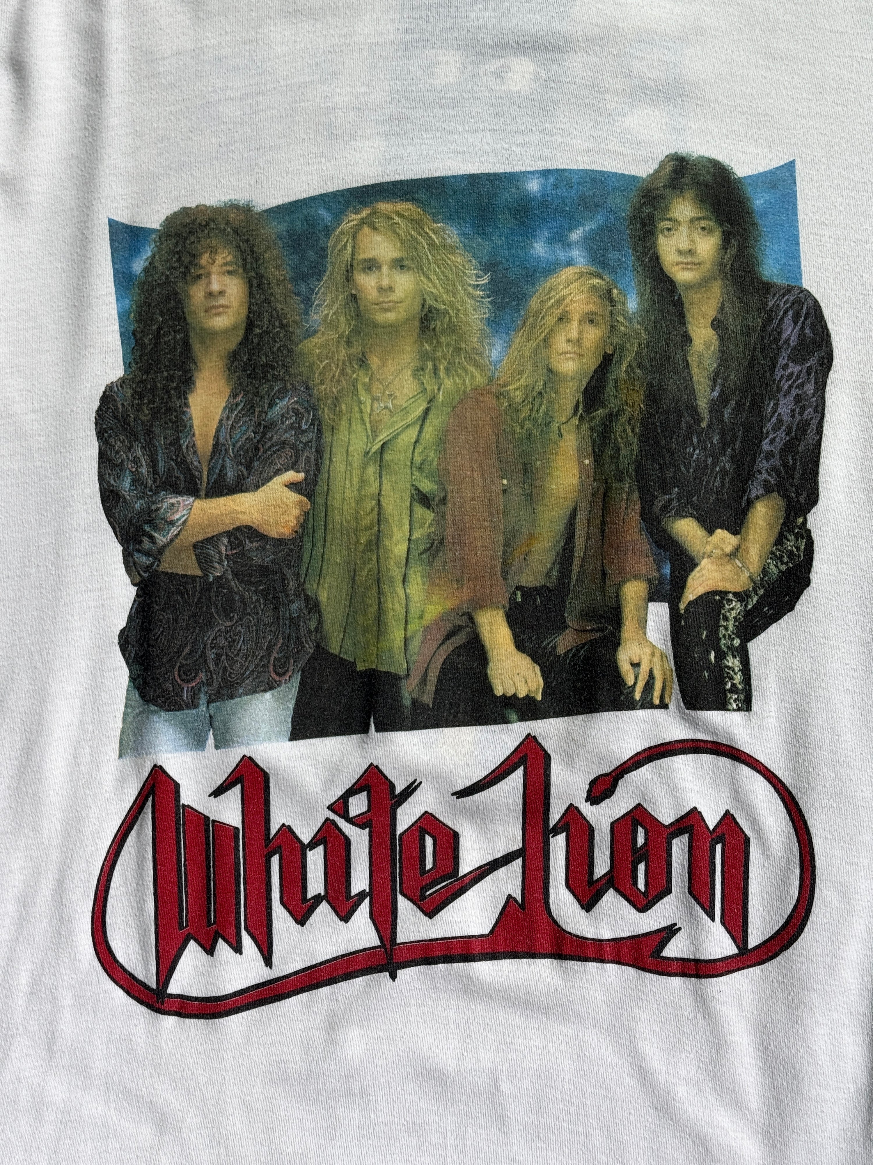 Vintage 1989 White Lion “Big Game” European Tour Tee White - L