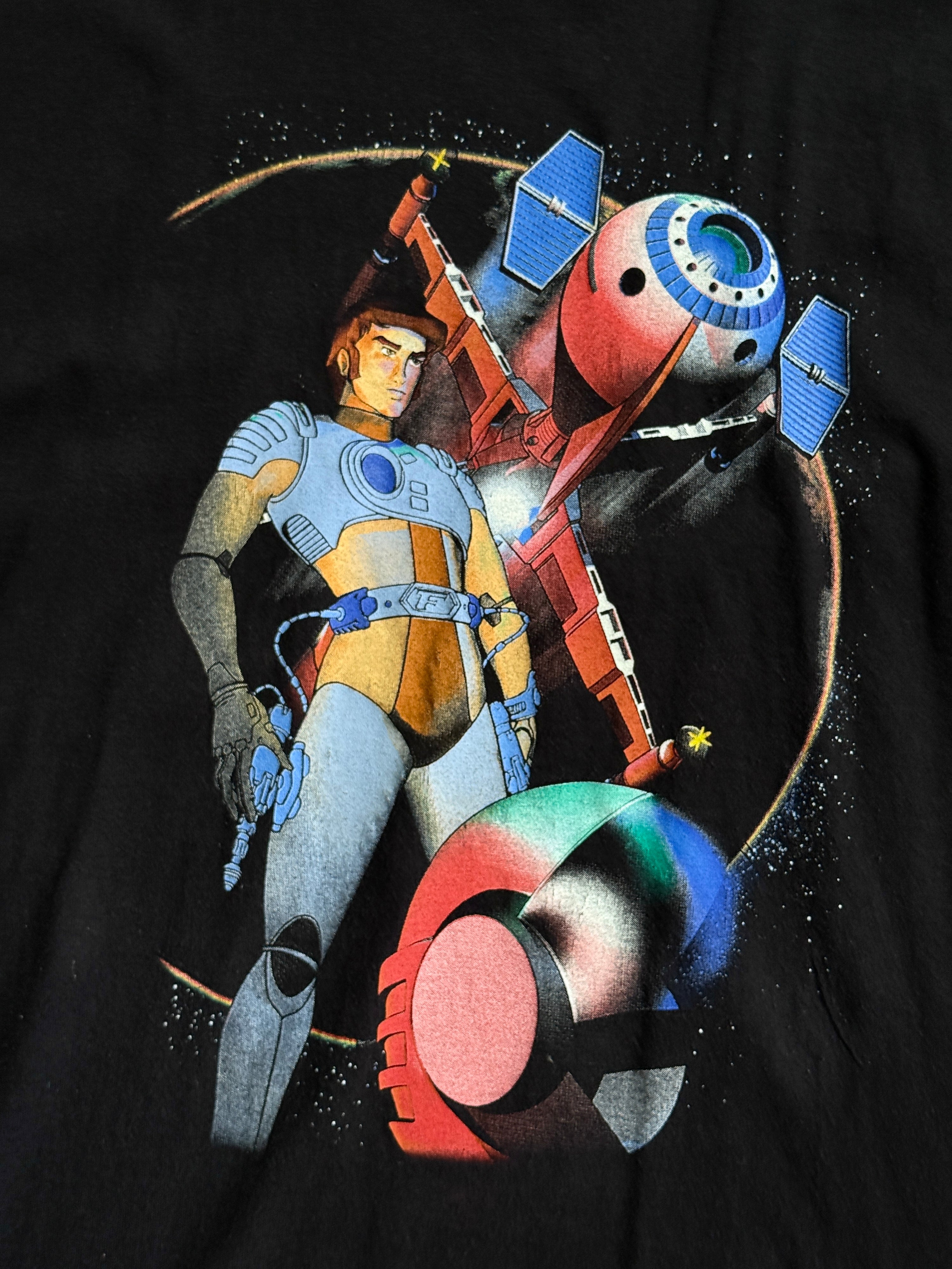 Vintage 1990s Captain Future T-Shirt Black - XL