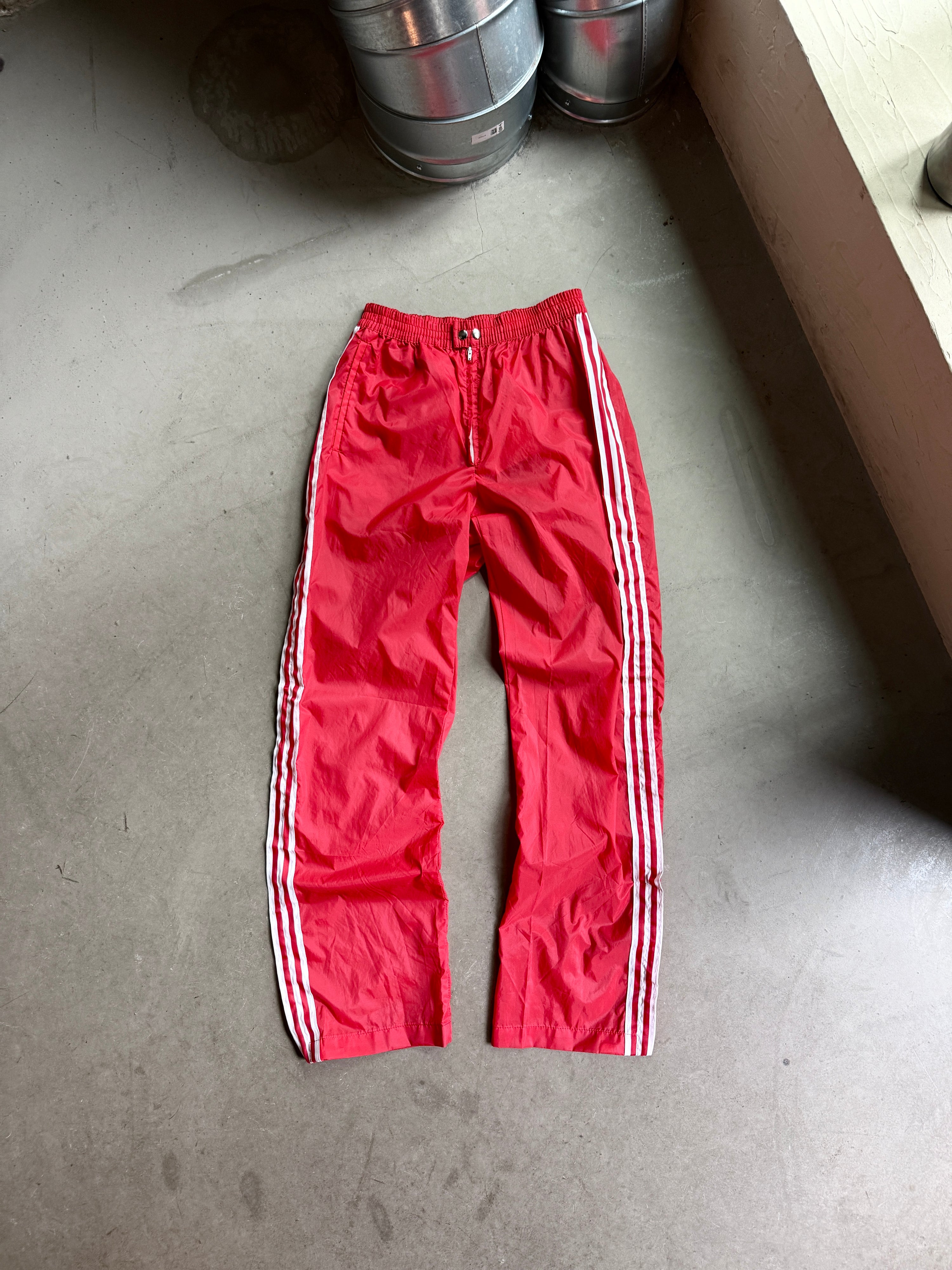 Vintage 1980s Adidas Ventex Nylon Trackpants Red W28-32 L31