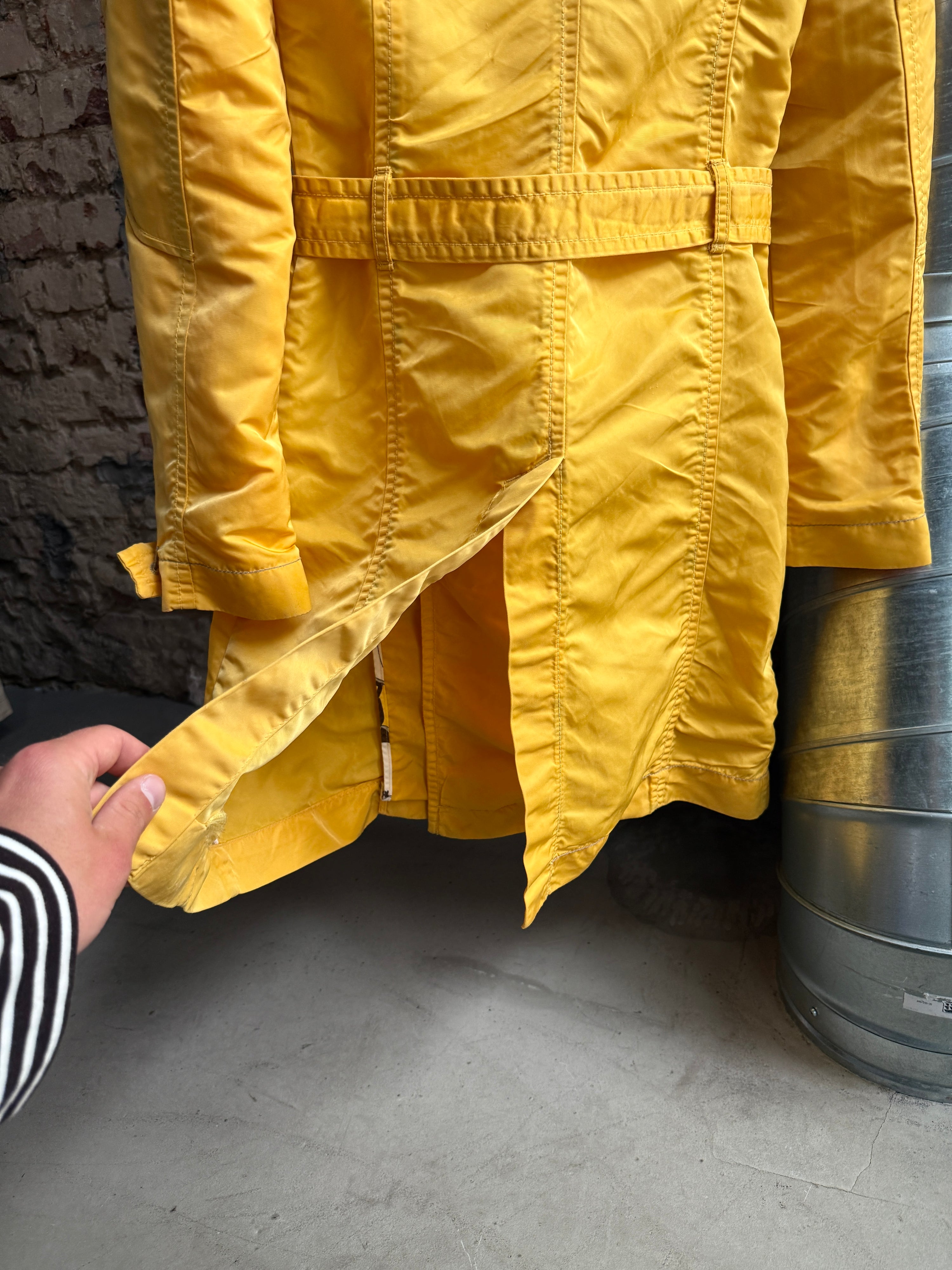 Vintage 2000s Miss Sixty Double Breasted Trench Coat Yellow - S