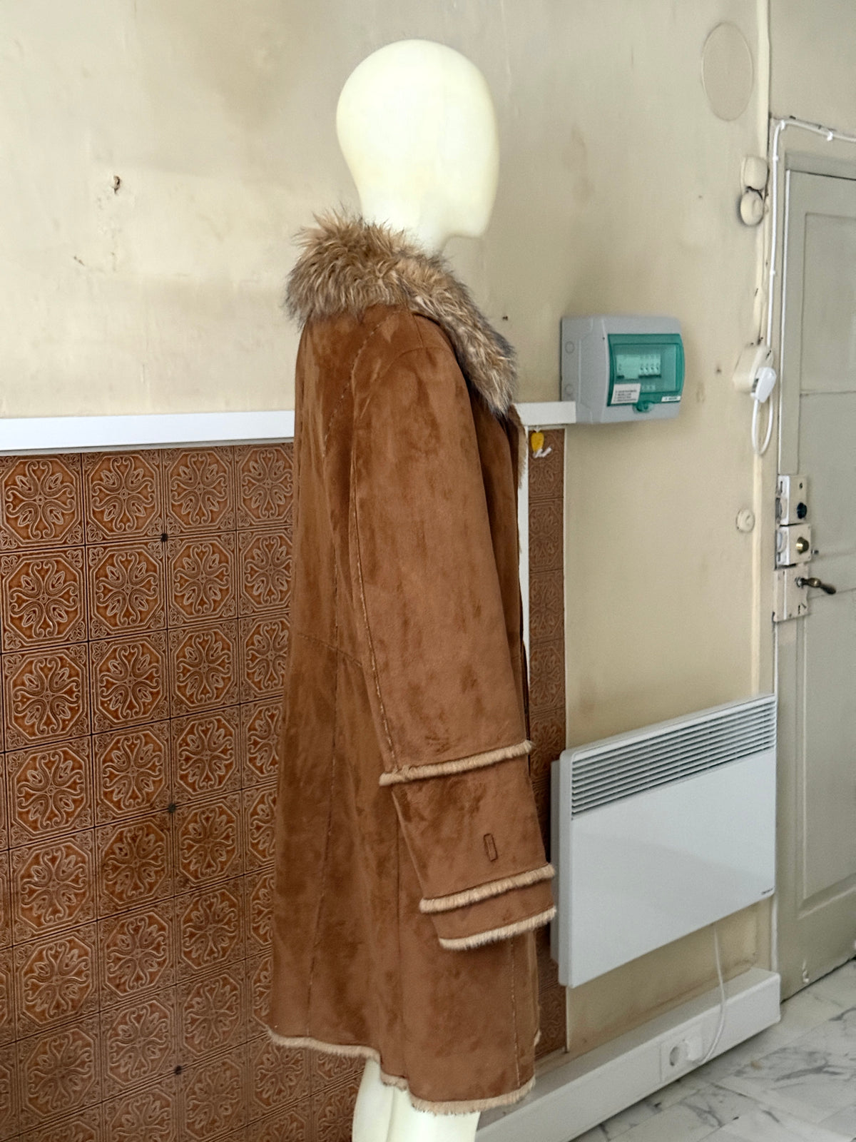 Vintage Balmain Faux Fur Brown Penny Lane Coat - XL