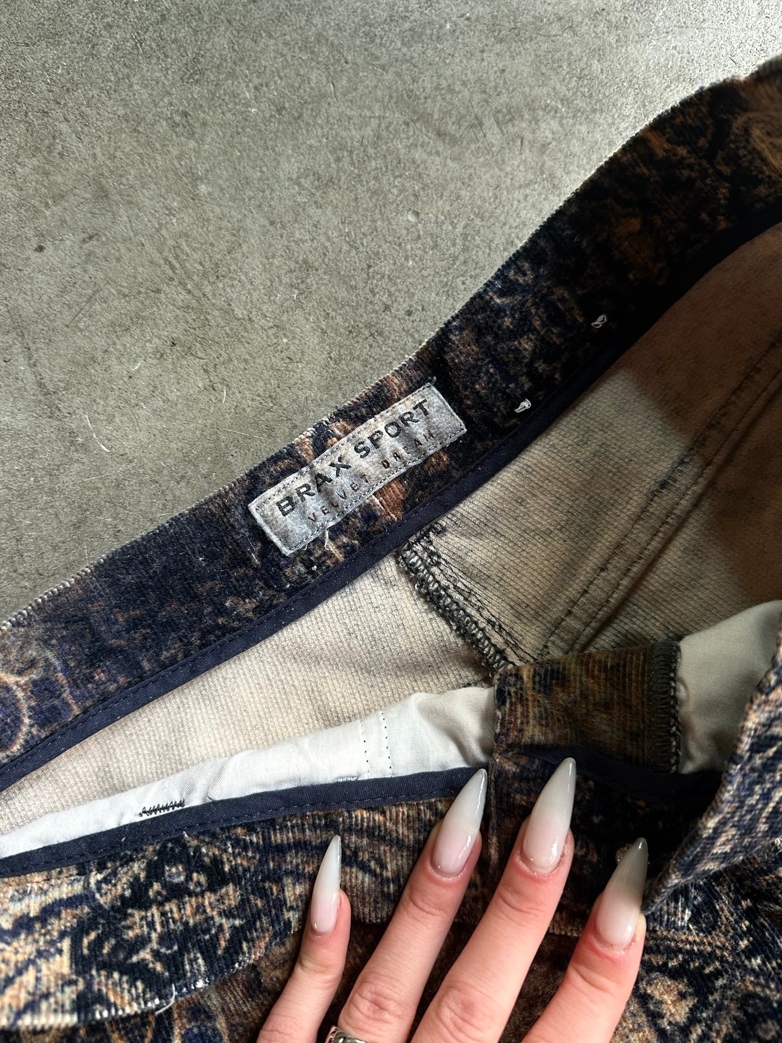 2000s Brax Paisley Velvet Trousers