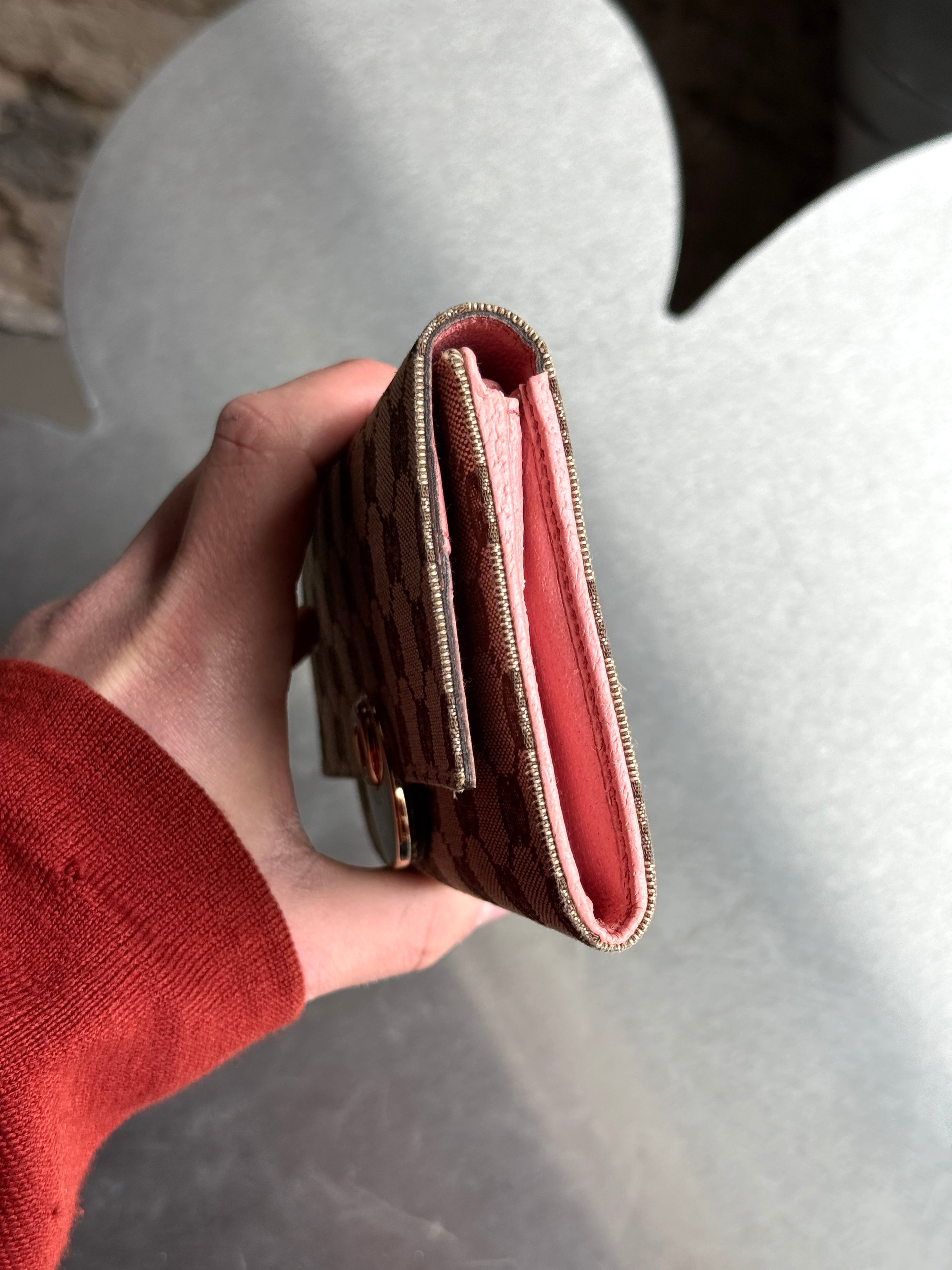 Gucci GG Canvas Eclipse Continental Long Wallet Brown