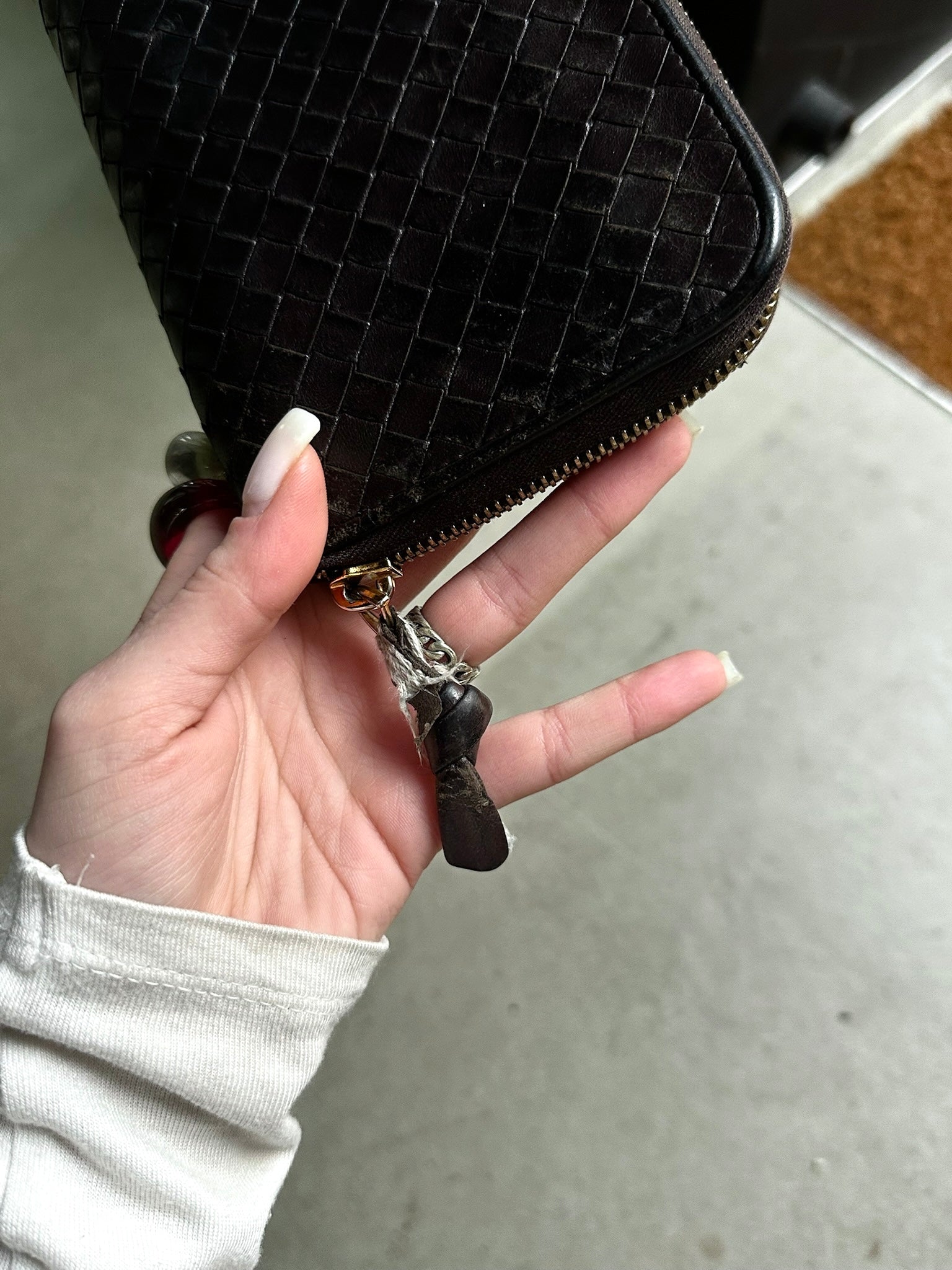 Bottega Veneta Zip Around Leather Wallet