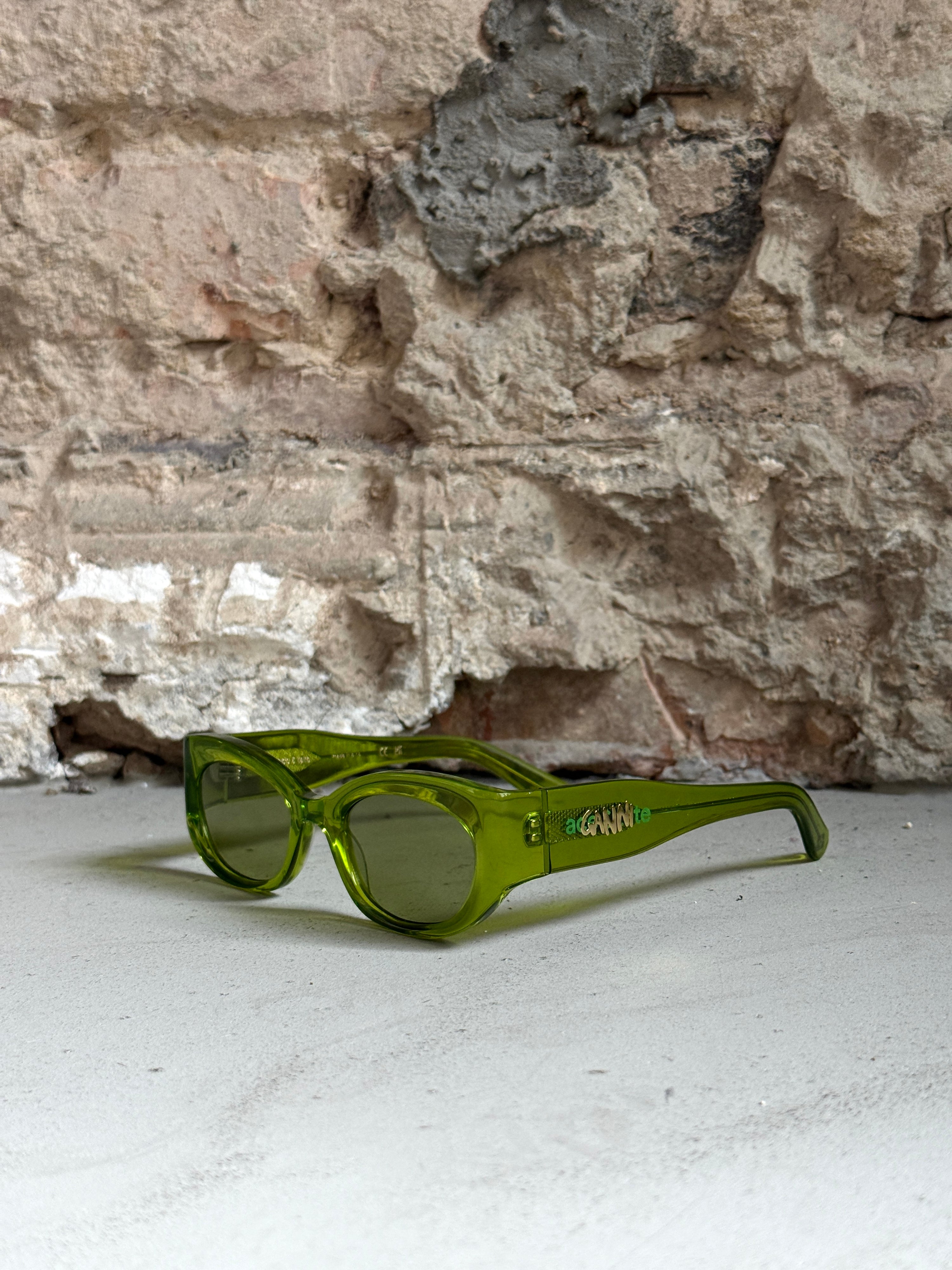 GANNI x Ace Tate “Xena” Sunglasses Neon Green