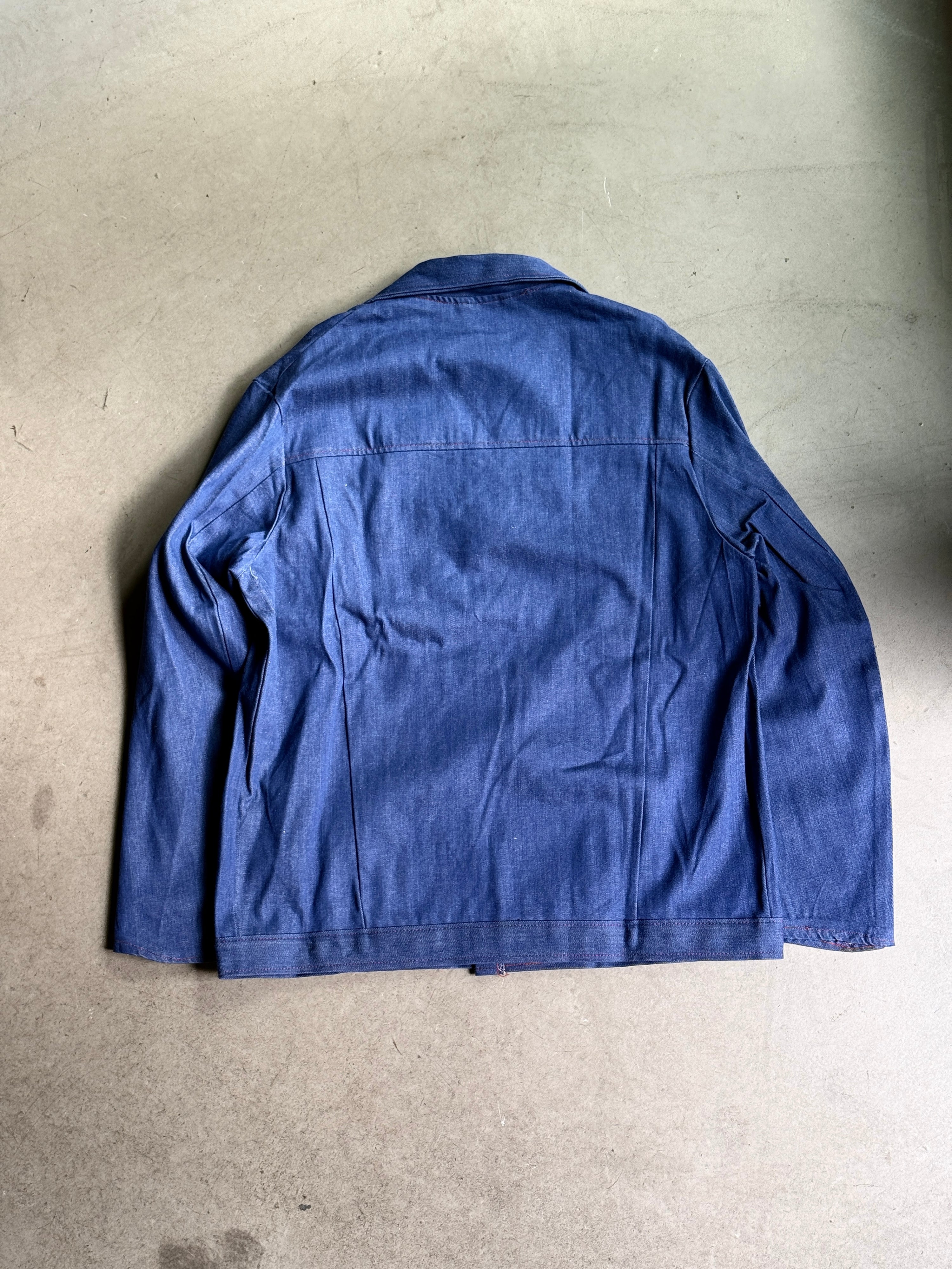 Vintage 1970s British Prison Workwear Chore Jacket Blue - XL