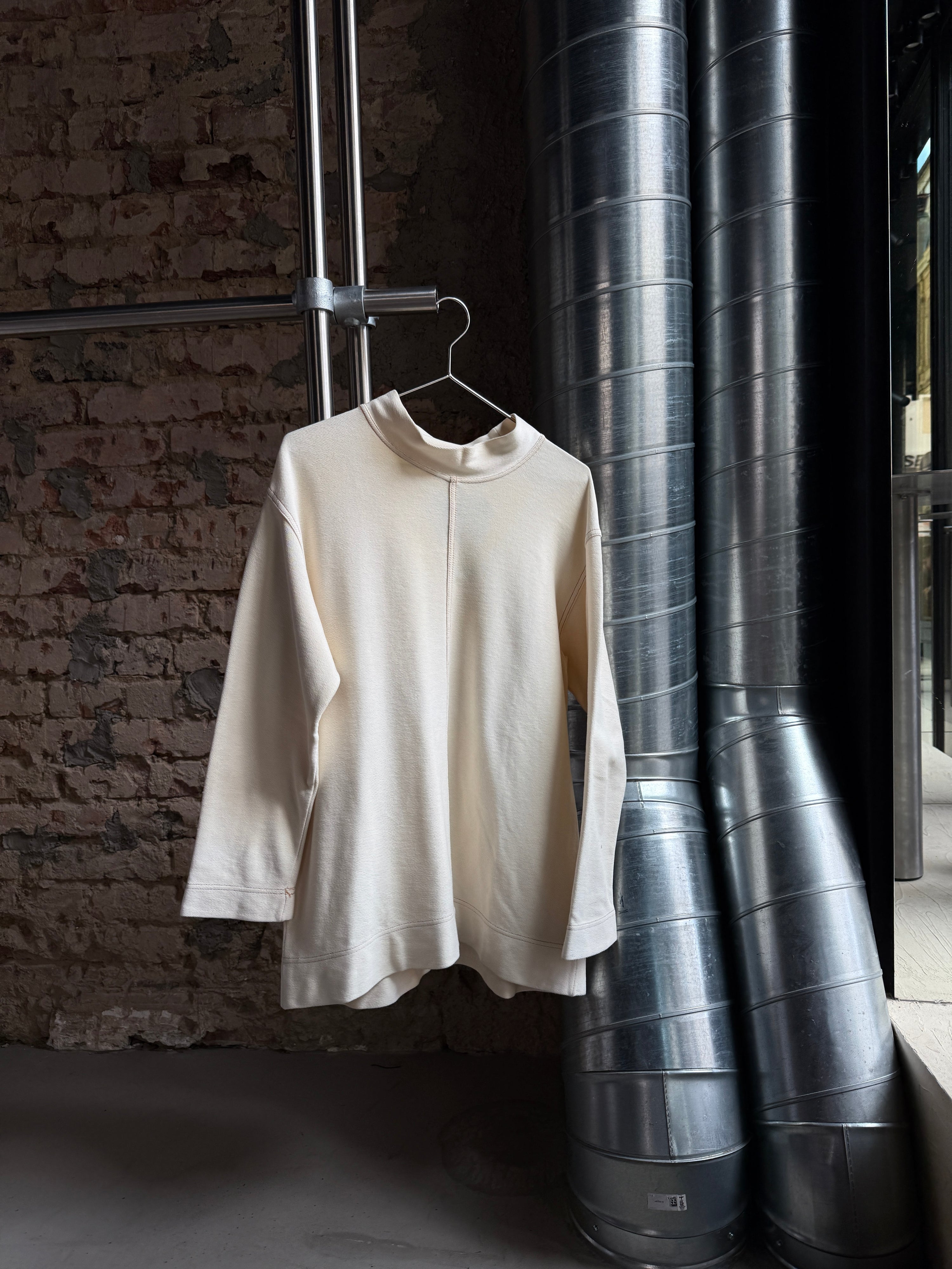 Vintage Hai Sporting Gear by Issey Miyake Mockneck Sweater Cream - M