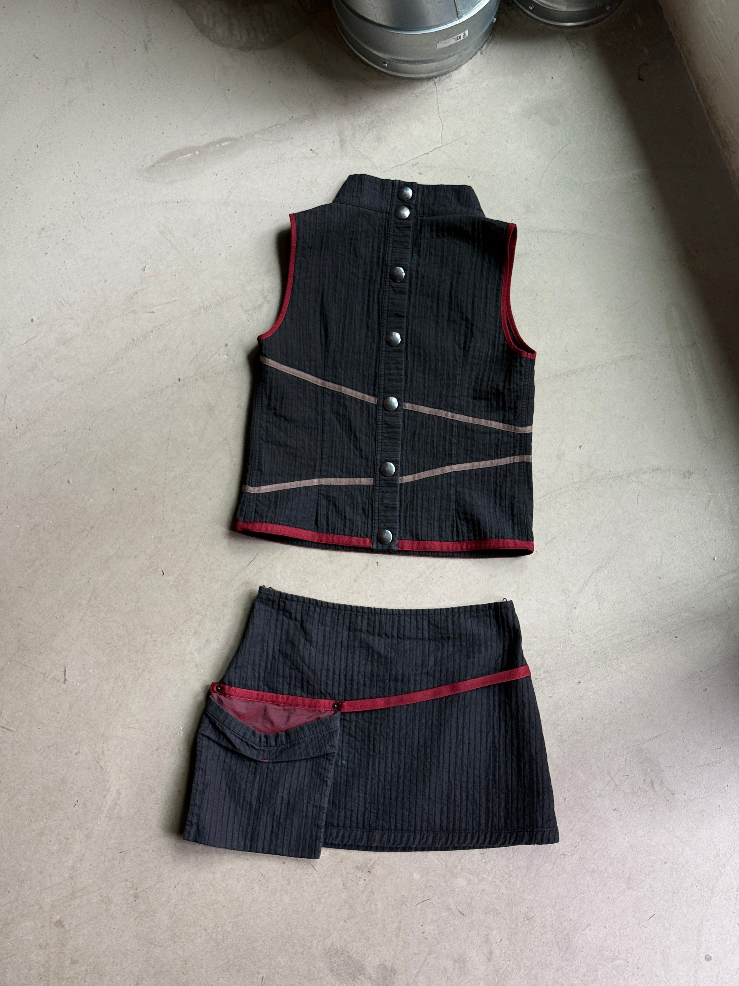 Vintage 2000s Cop Copine Ontario Skirt Set Black - S