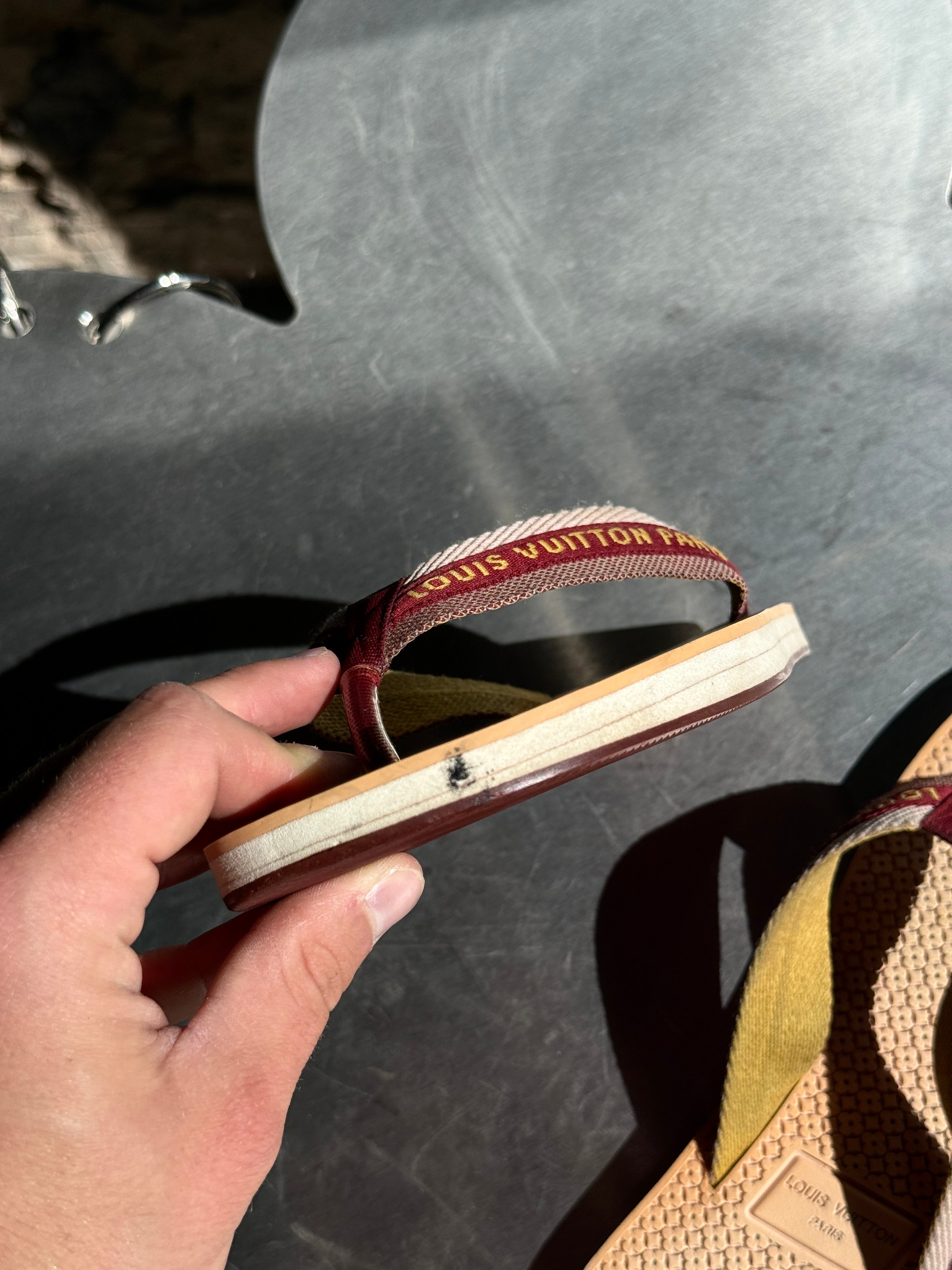 Louis Vuitton "Bahia" Rubber Flip Flops / Sandals (EU 38)