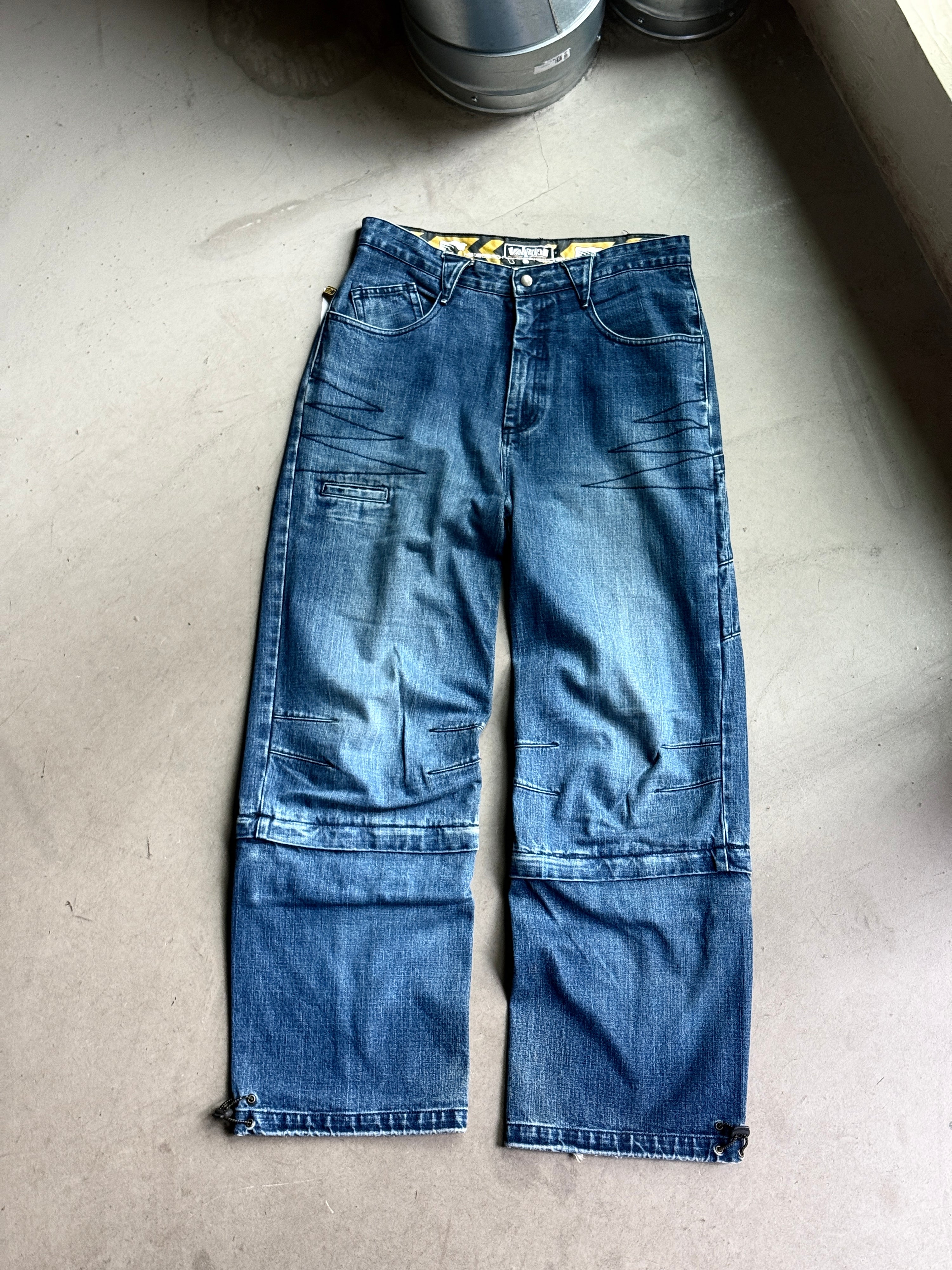 Vintage Kana Beach Baggy Zip Off Rave Jeans - W33 L31