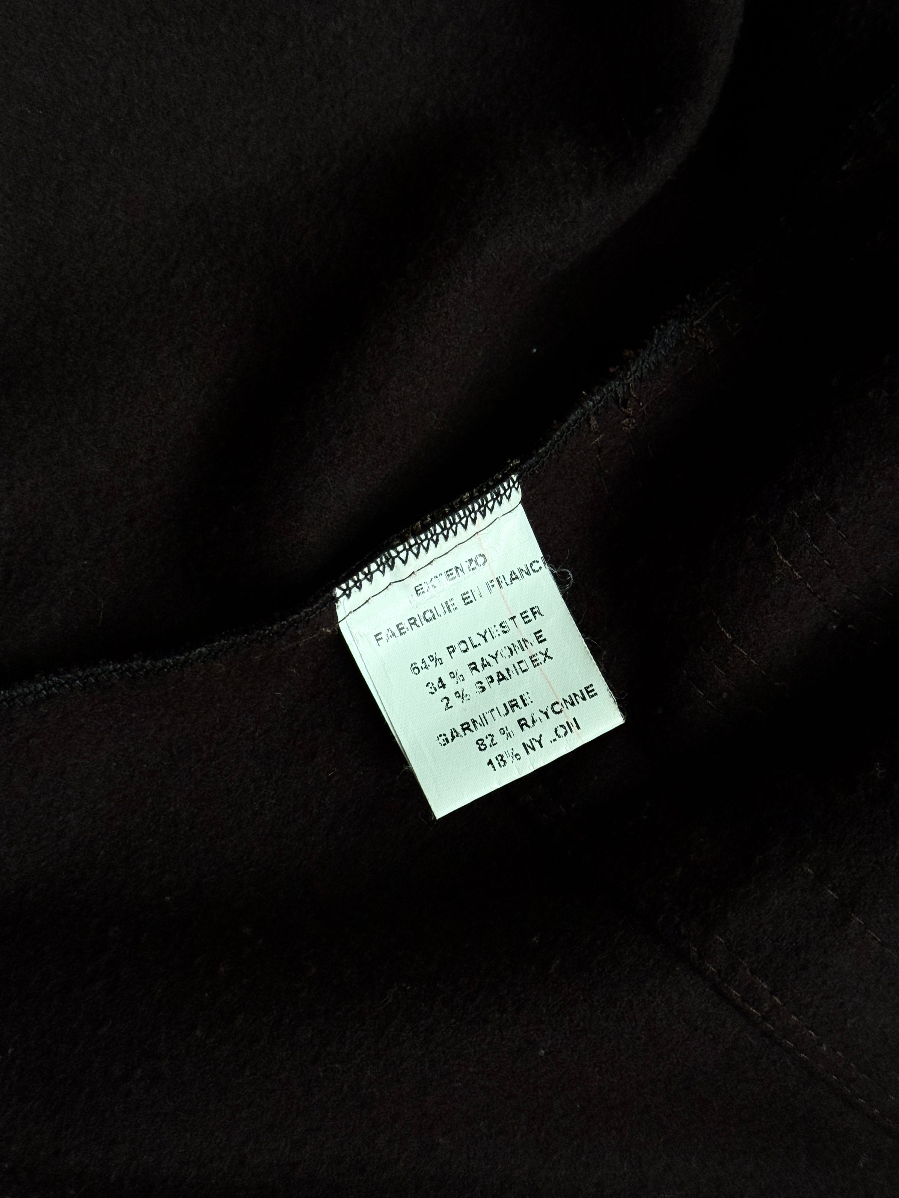 Vintage Pleated Extenzo Paris Tie Ruffle Jacket Brown - S