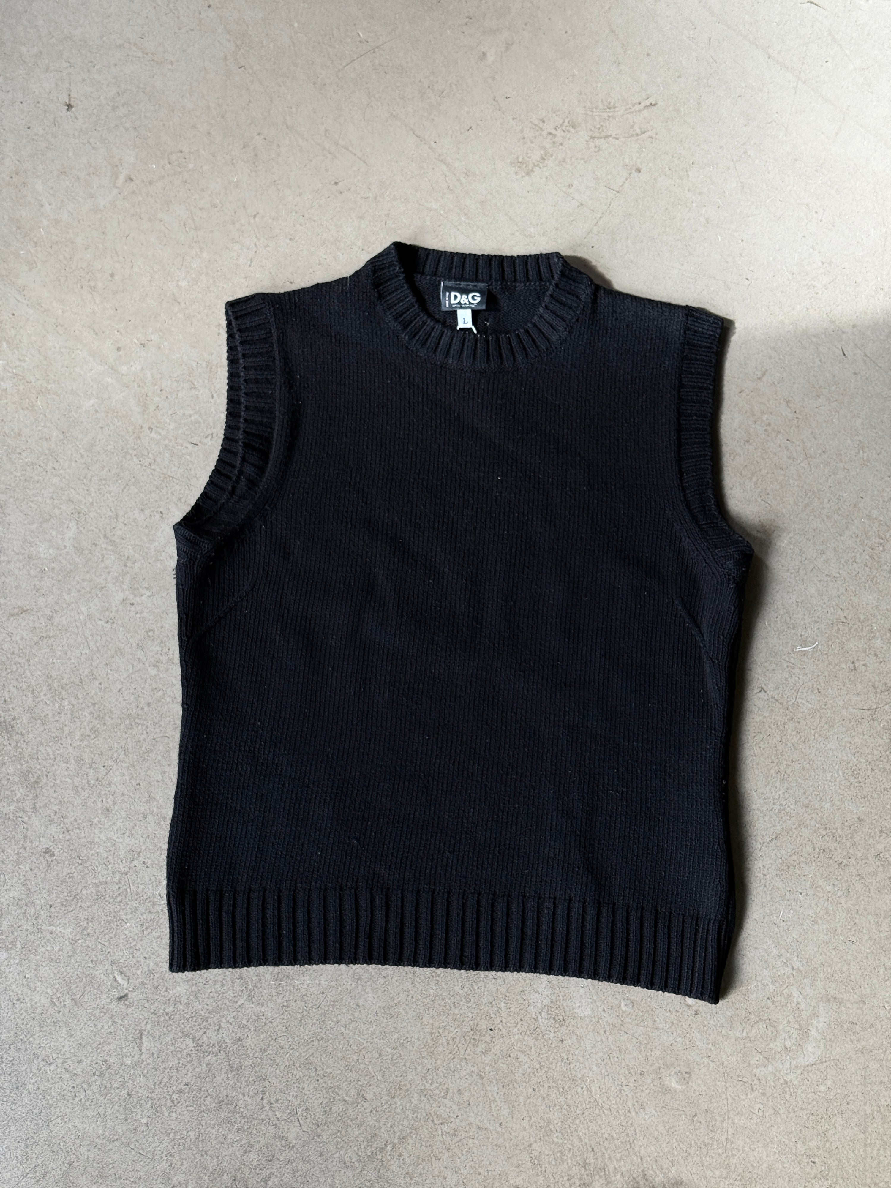 Vintage Dolce & Gabbana Wool Sweater Vest Black - S
