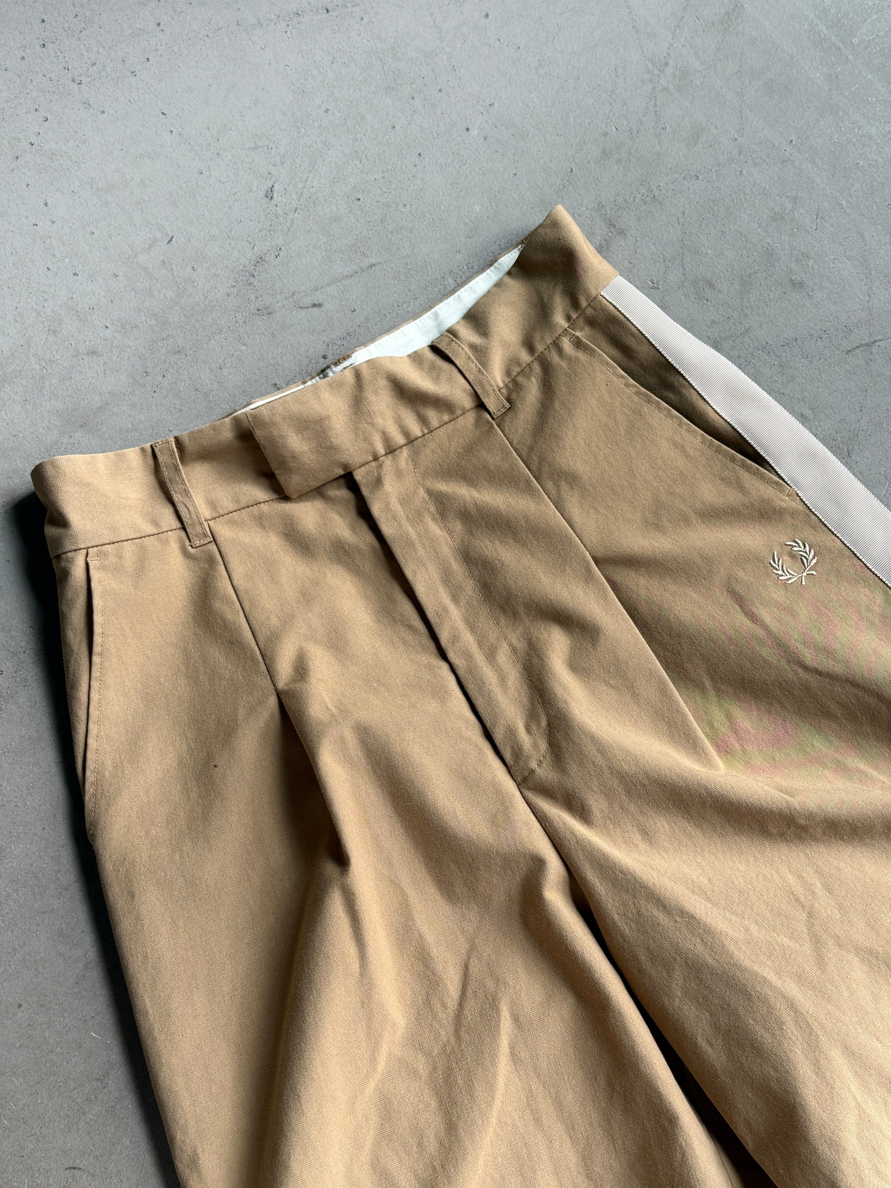 Modern Fred Perry Wide Leg Pants Beige - W25 L25