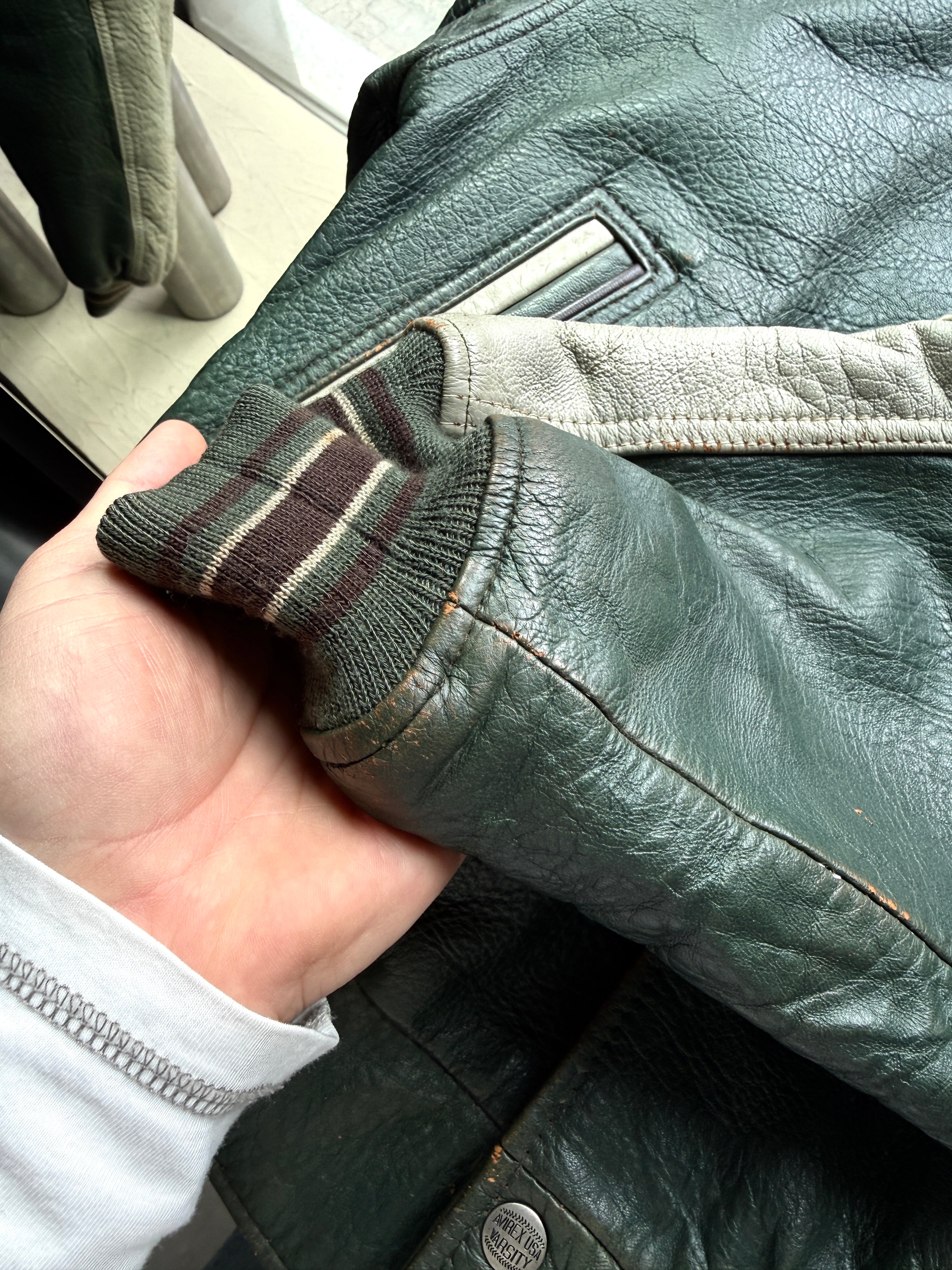 Vintage Avirex “Northwest Wild Bears” Varsity Leather Jacket M