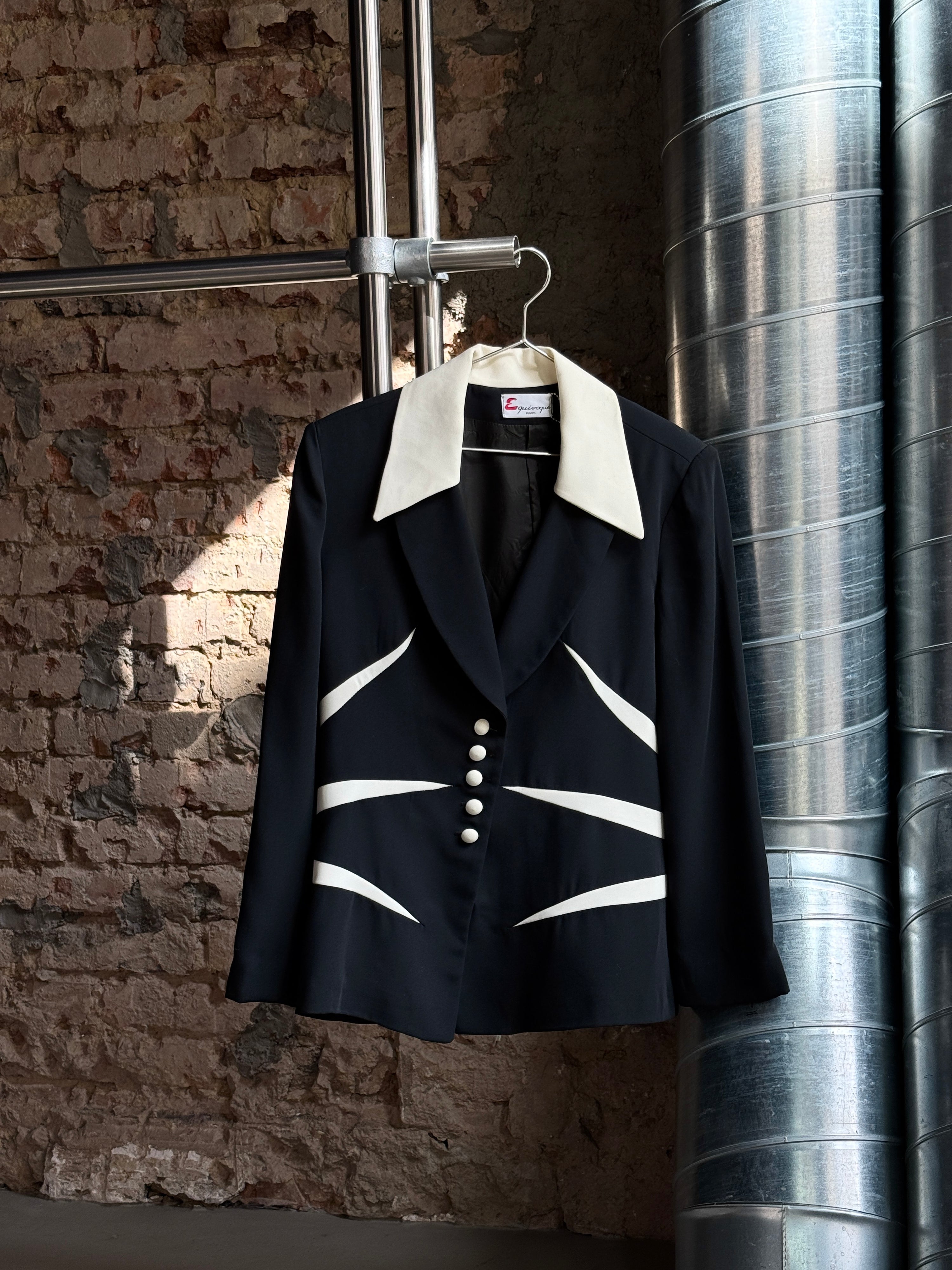 Vintage Equivoque Paris Blazer White / Black - S