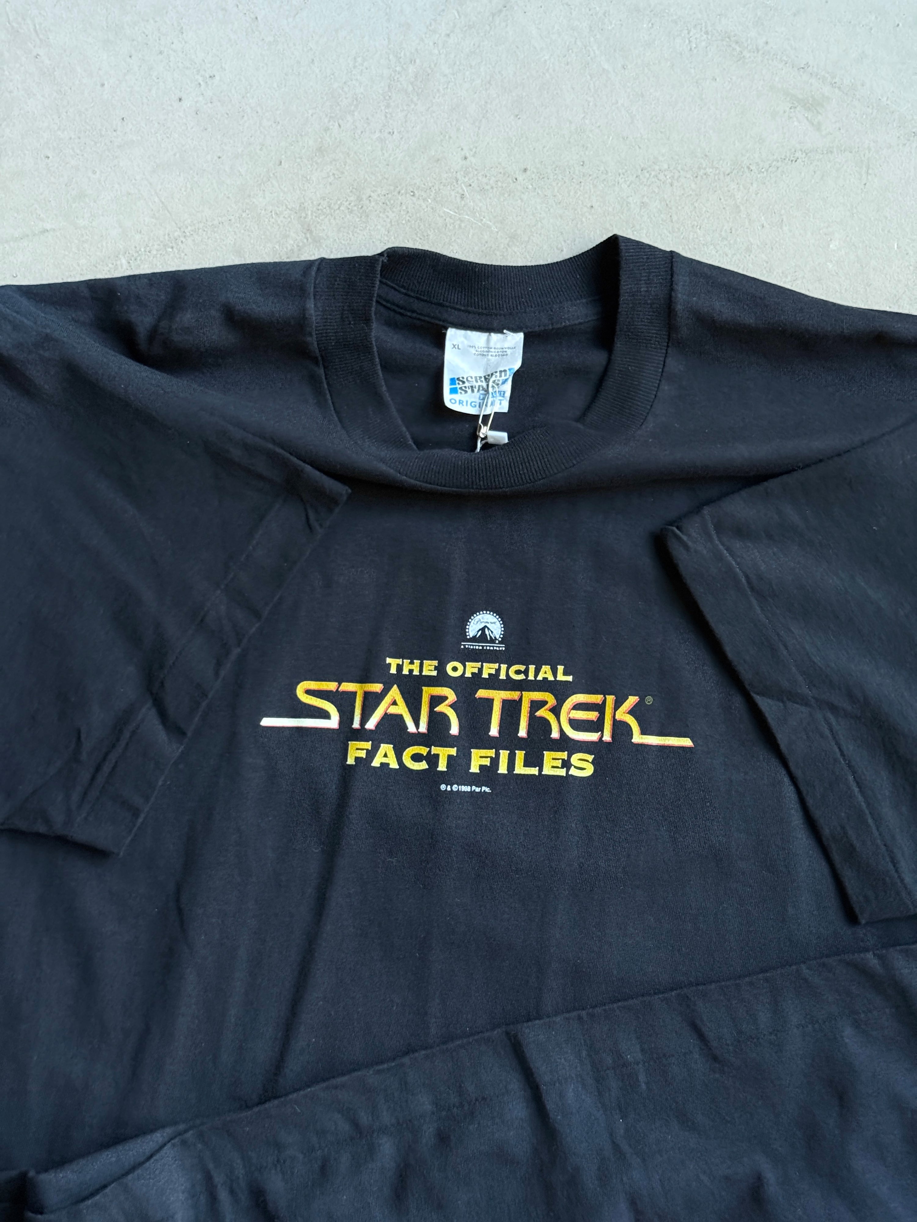Vintage 1998 Star Trek "Fact Files" Promo Tee Black - XL